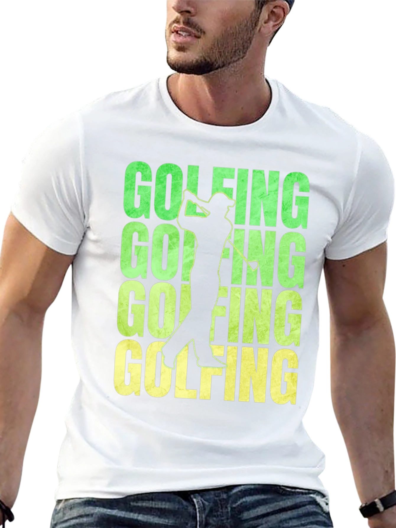 Black Golfing T-Shirt - Fun Golfer Design view 13