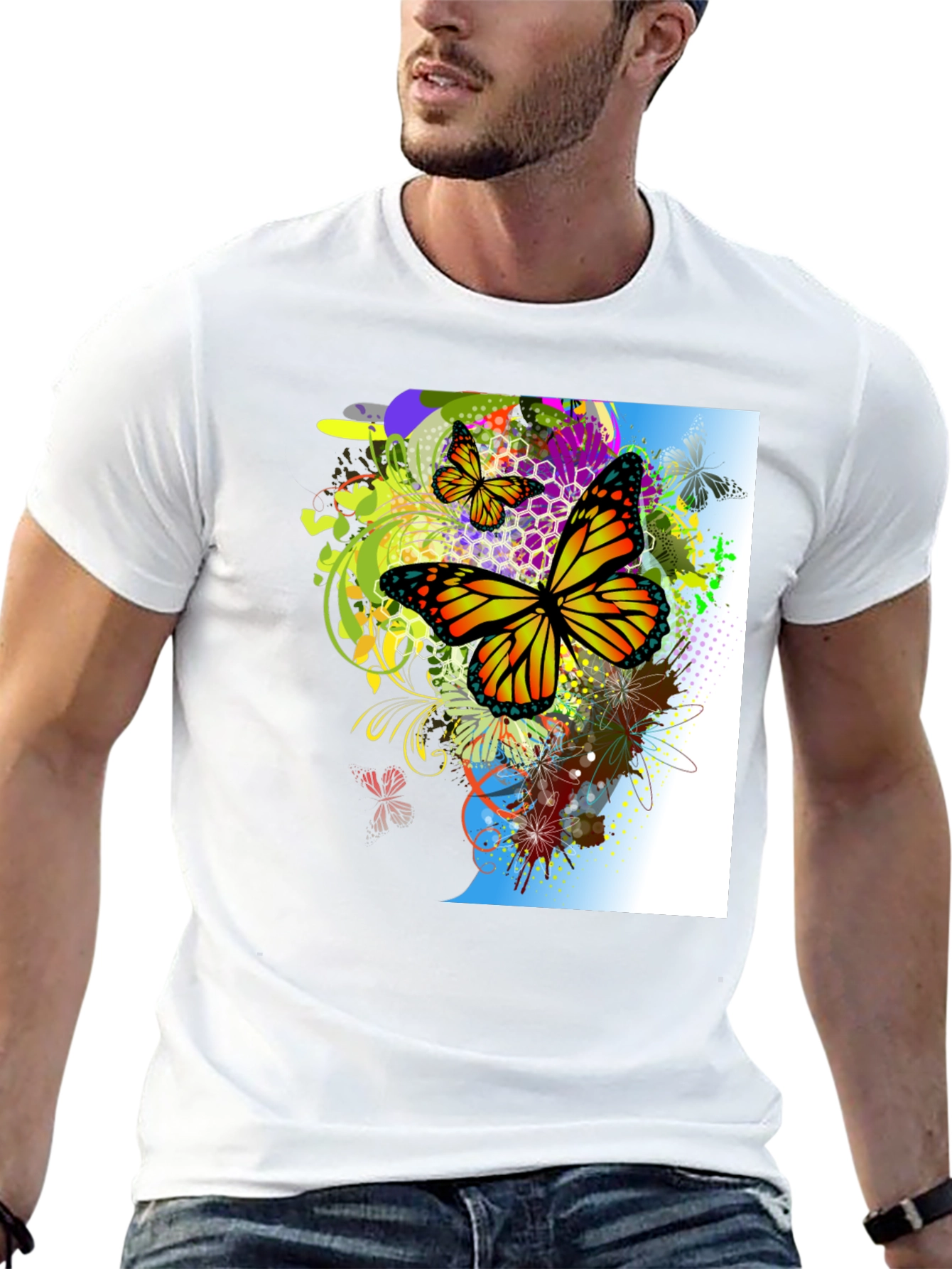 Black Butterfly Graphic Black T-Shirt view 13