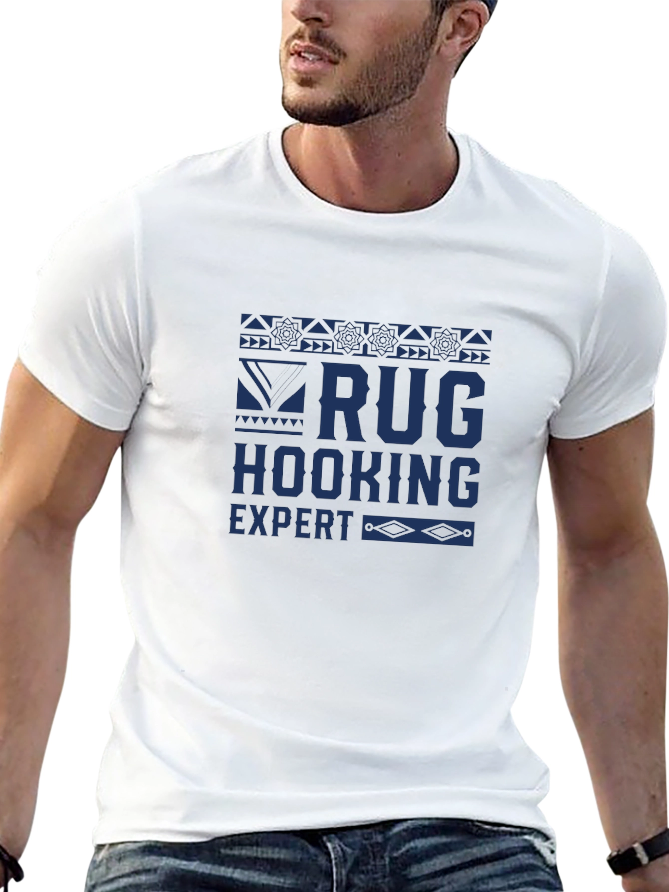 Black Rug Hooking Expert Graphic T-Shirt view 13
