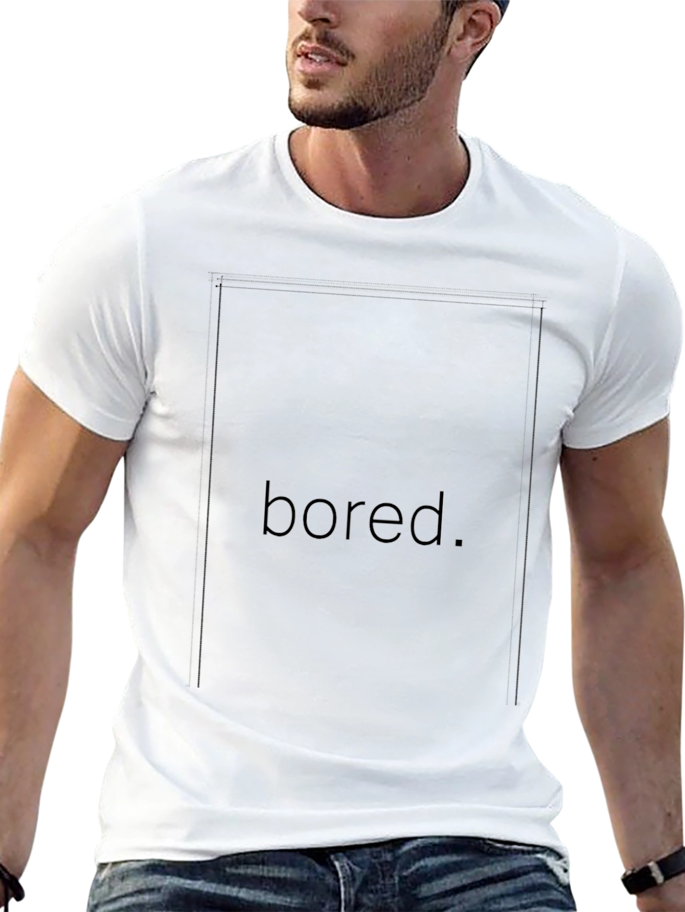 Black Bored. Graphic T-Shirt - Classic Black Tee view 13