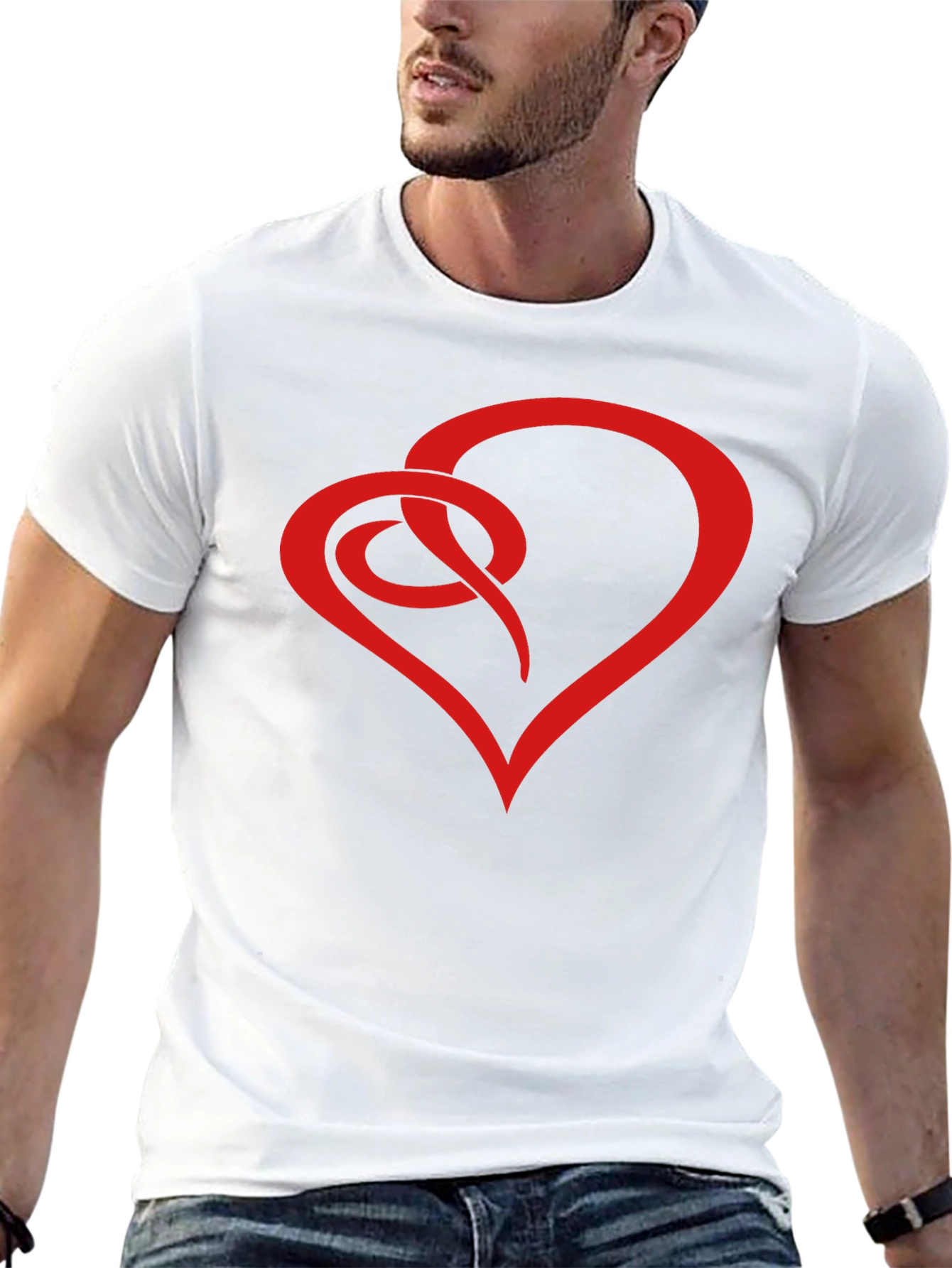 Black Heart Knot Graphic Tee - Stylish Men's Black T-Shirt view 13