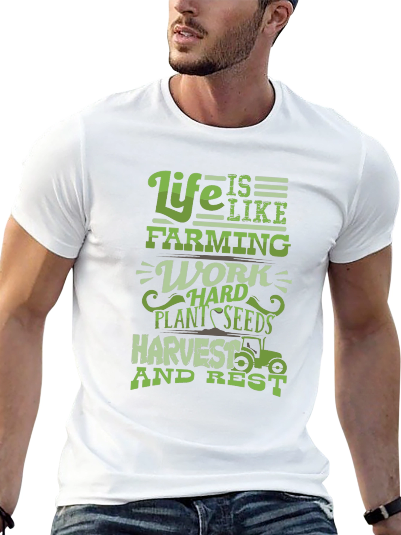 Life is Like Farming Black T-Shirt - 13