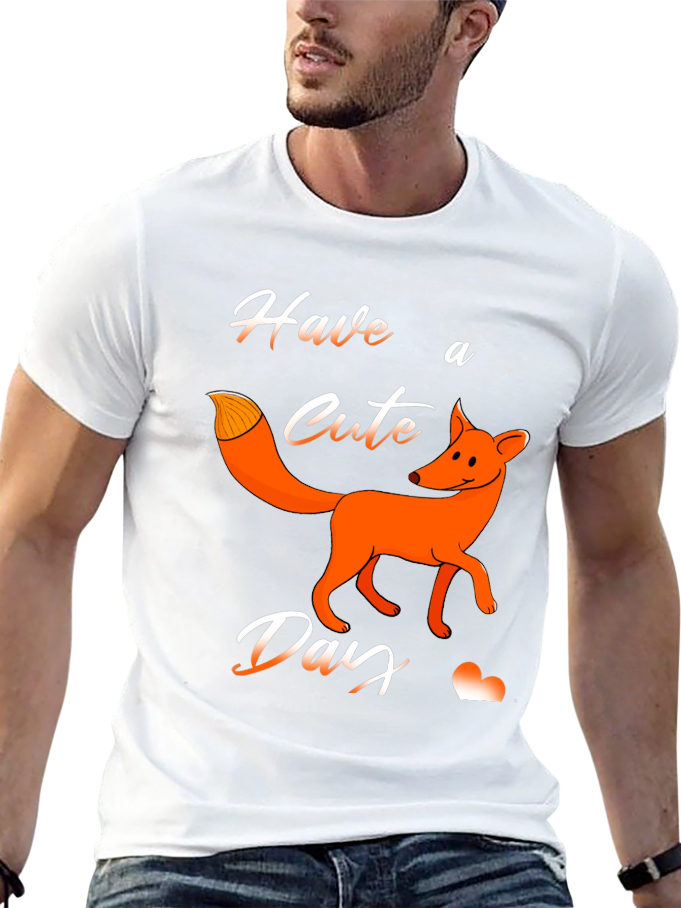 Black Cute Fox Day T-Shirt - Fun Animal Graphic Tee view 13