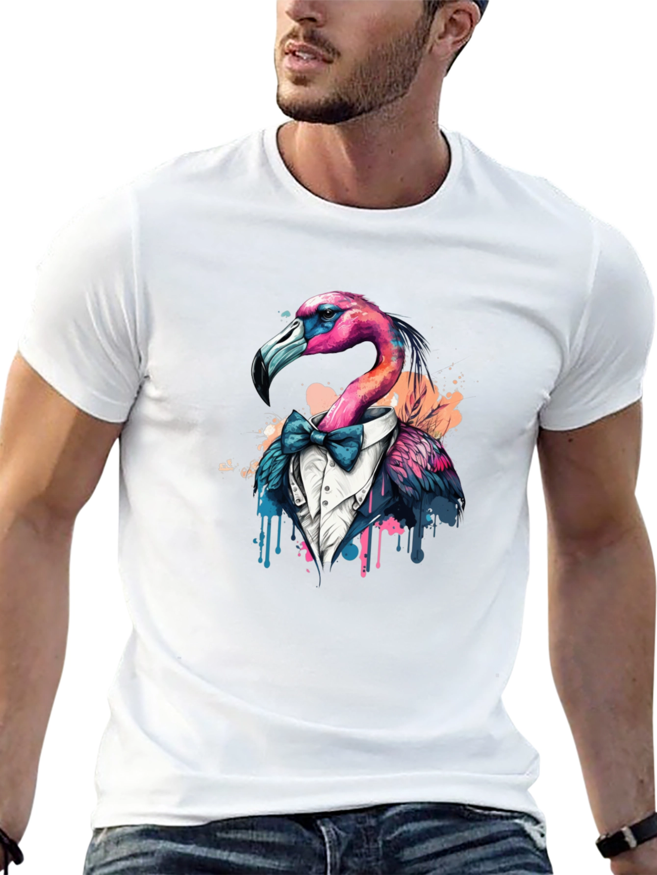 Black Flamingo Tuxedo T-Shirt view 13