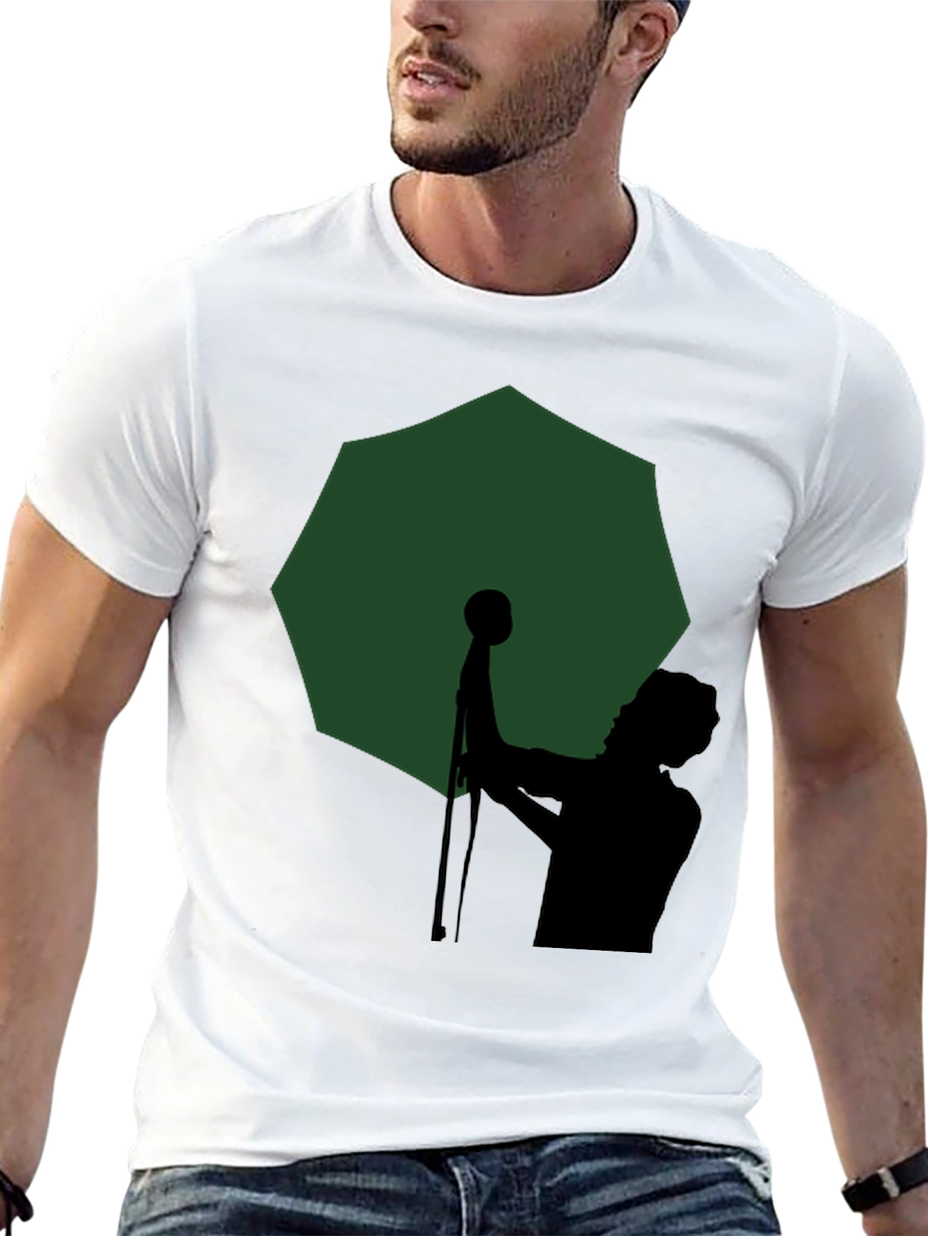 Black Silhouette Singer Graphic Tee - Men's Black T-Shirt view 13