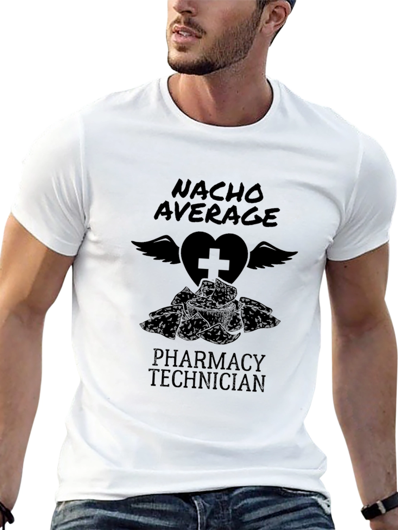 Black Nacho Average Pharmacy Technician T-Shirt view 13