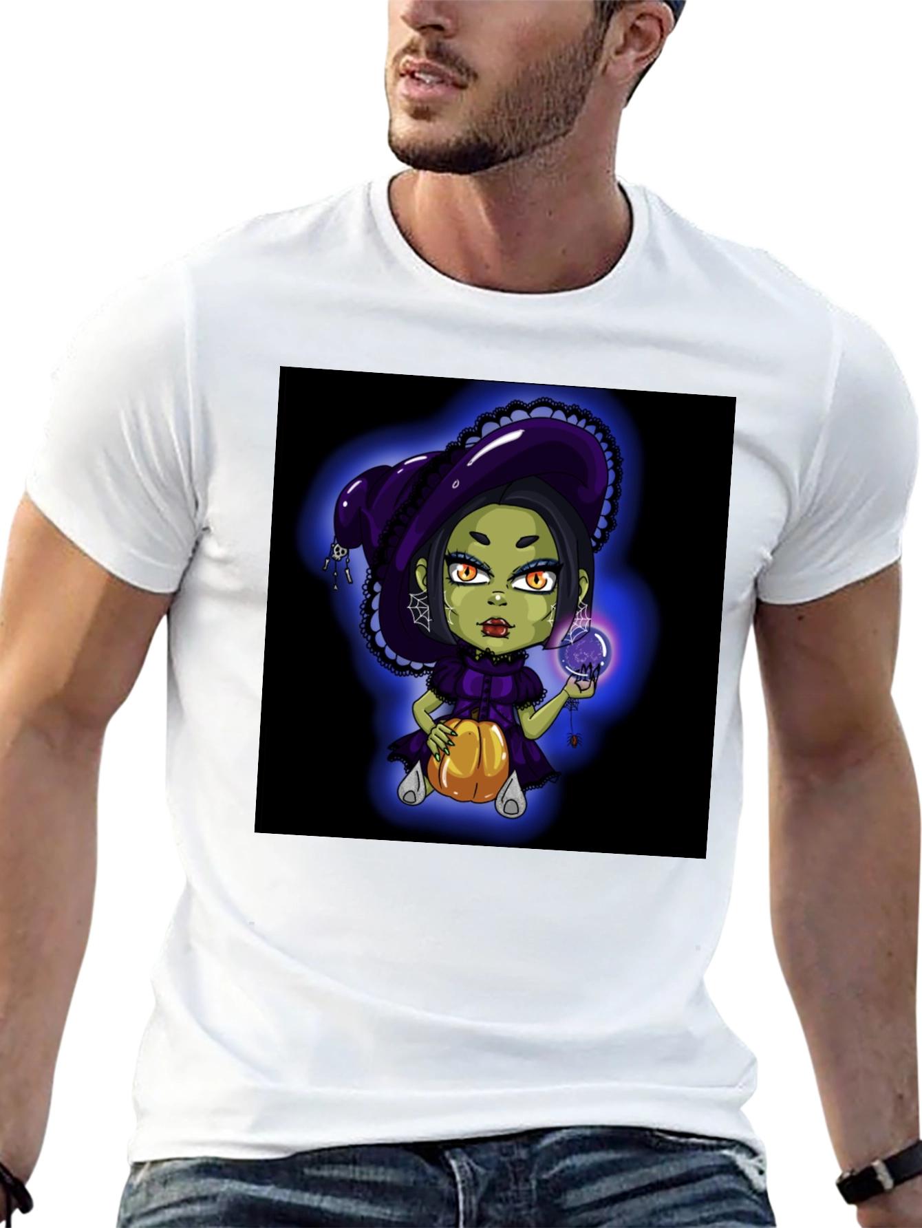 Black Witch Pumpkin Halloween T-Shirt view 13