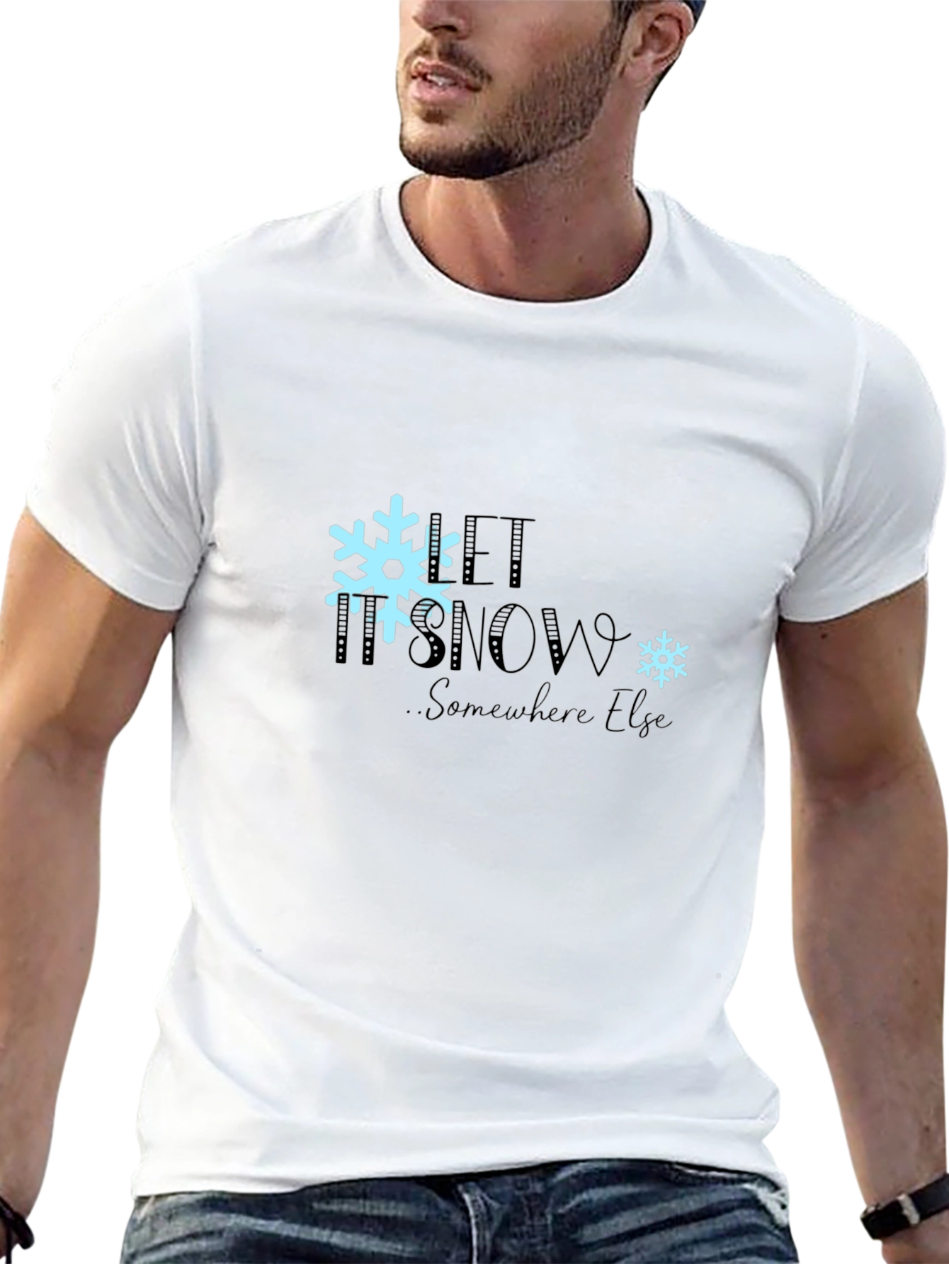 Black Let It Snow T-Shirt - Black Graphic Tee view 13