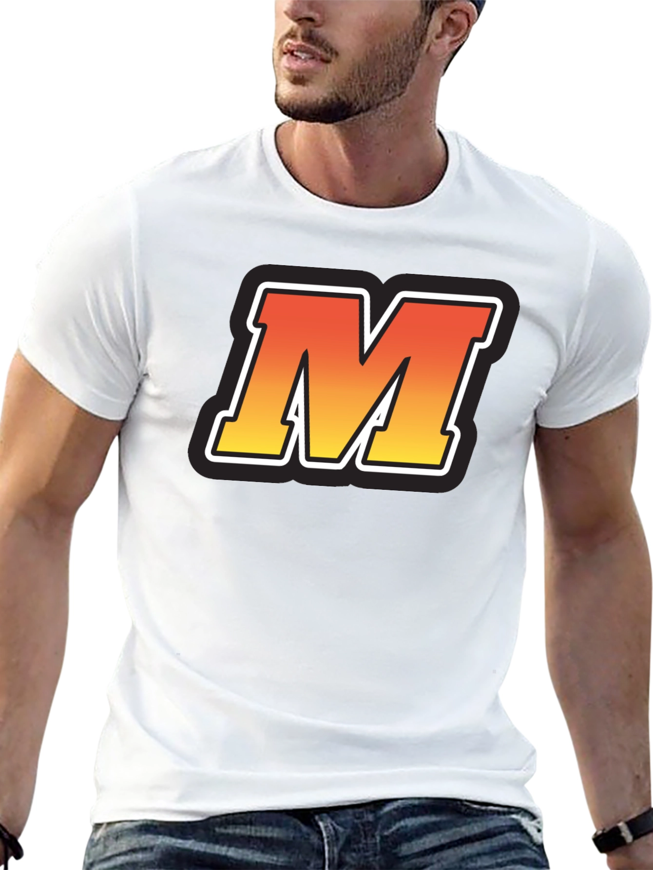 Black Bold 'M' Graphic Black T-Shirt view 13