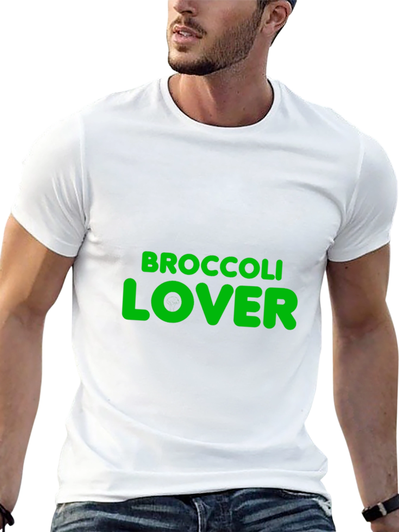 Black Broccoli Lover Graphic T-Shirt - Black view 13