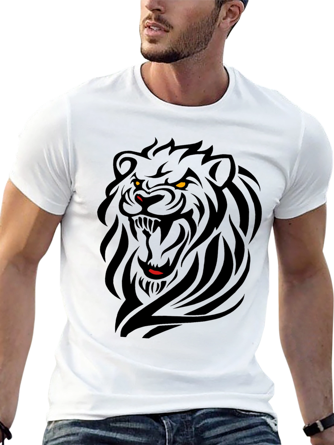 Black Black Lion Graphic Tee - Fierce Style view 13