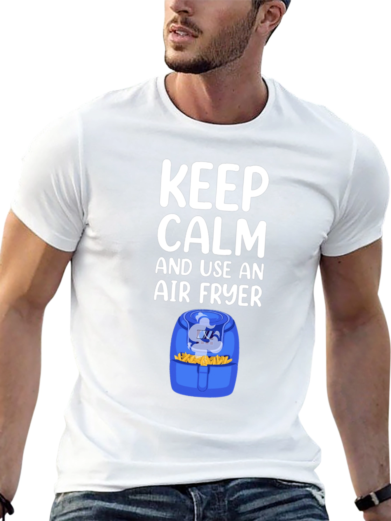 Black Keep Calm and Use an Air Fryer T-Shirt view 13