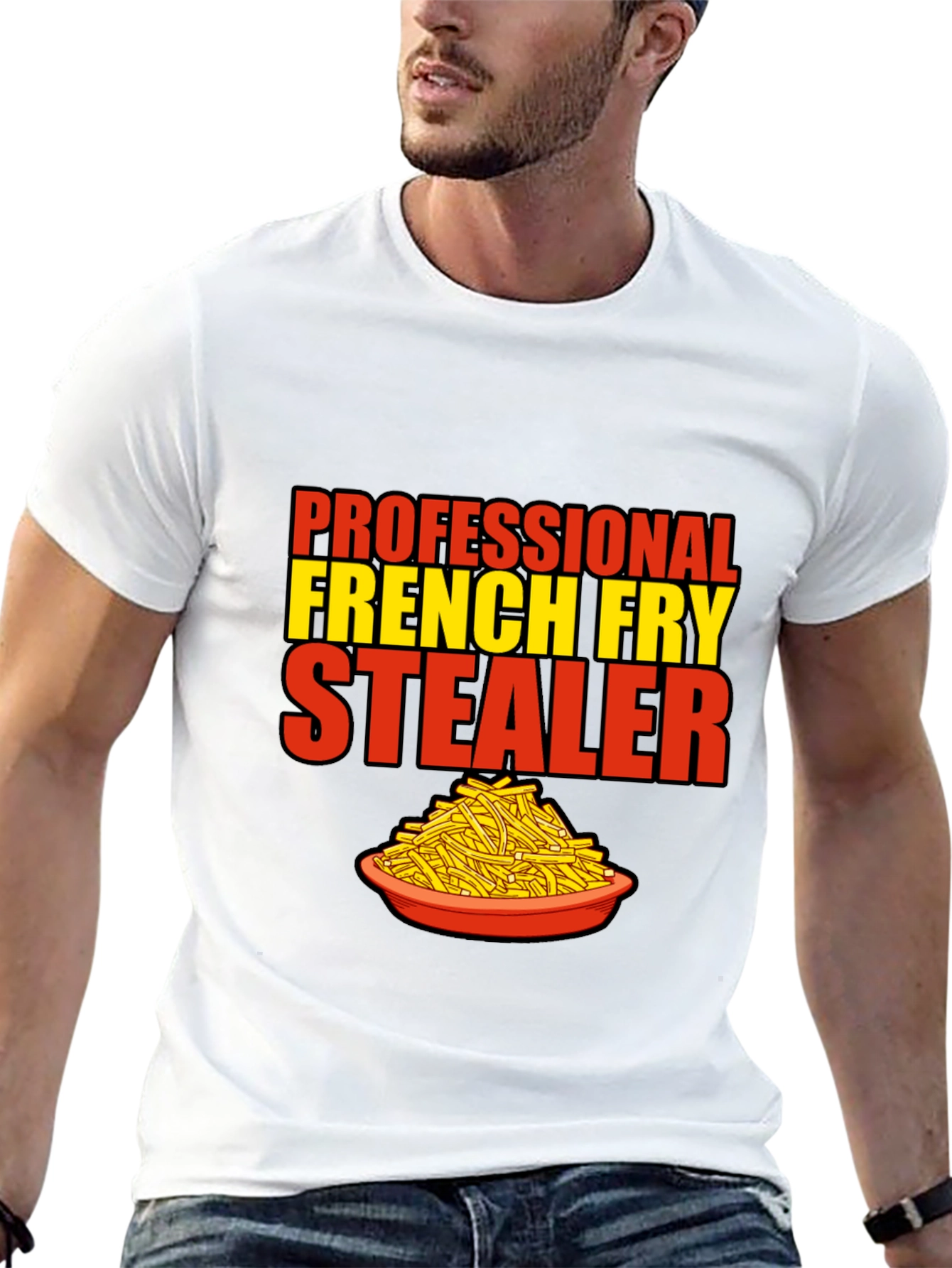 Black French Fry Stealer T-Shirt view 13