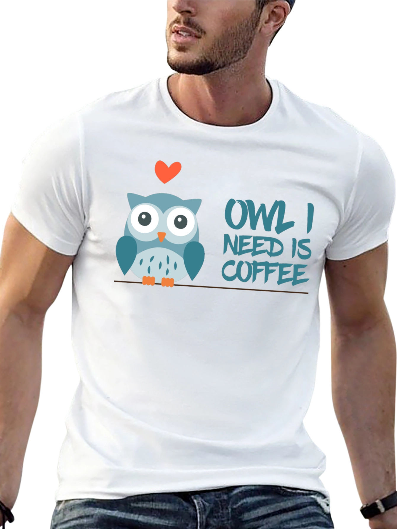 Black Owl I Need is Coffee T-Shirt view 13