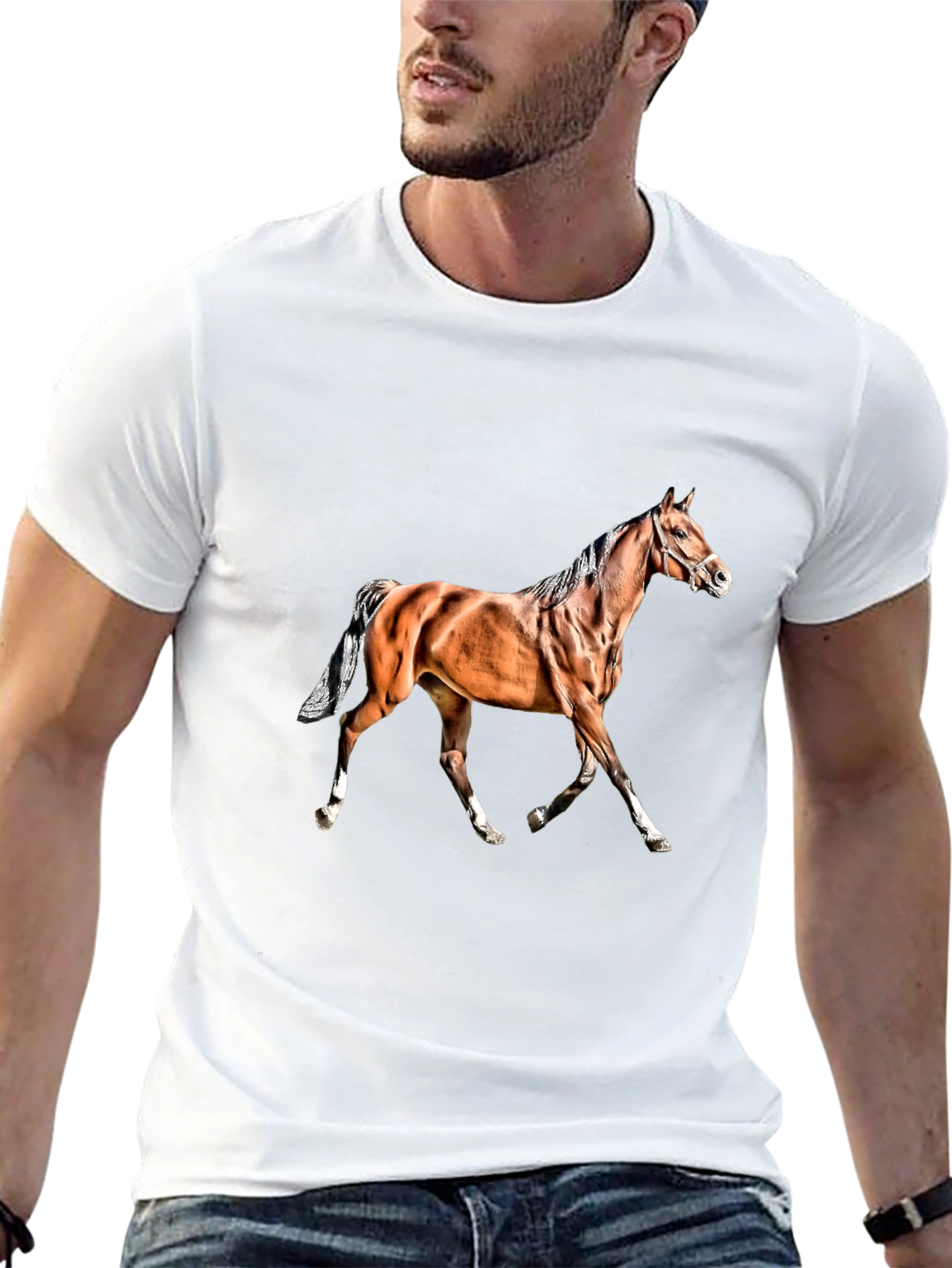 Black Horse Graphic Black T-Shirt view 13