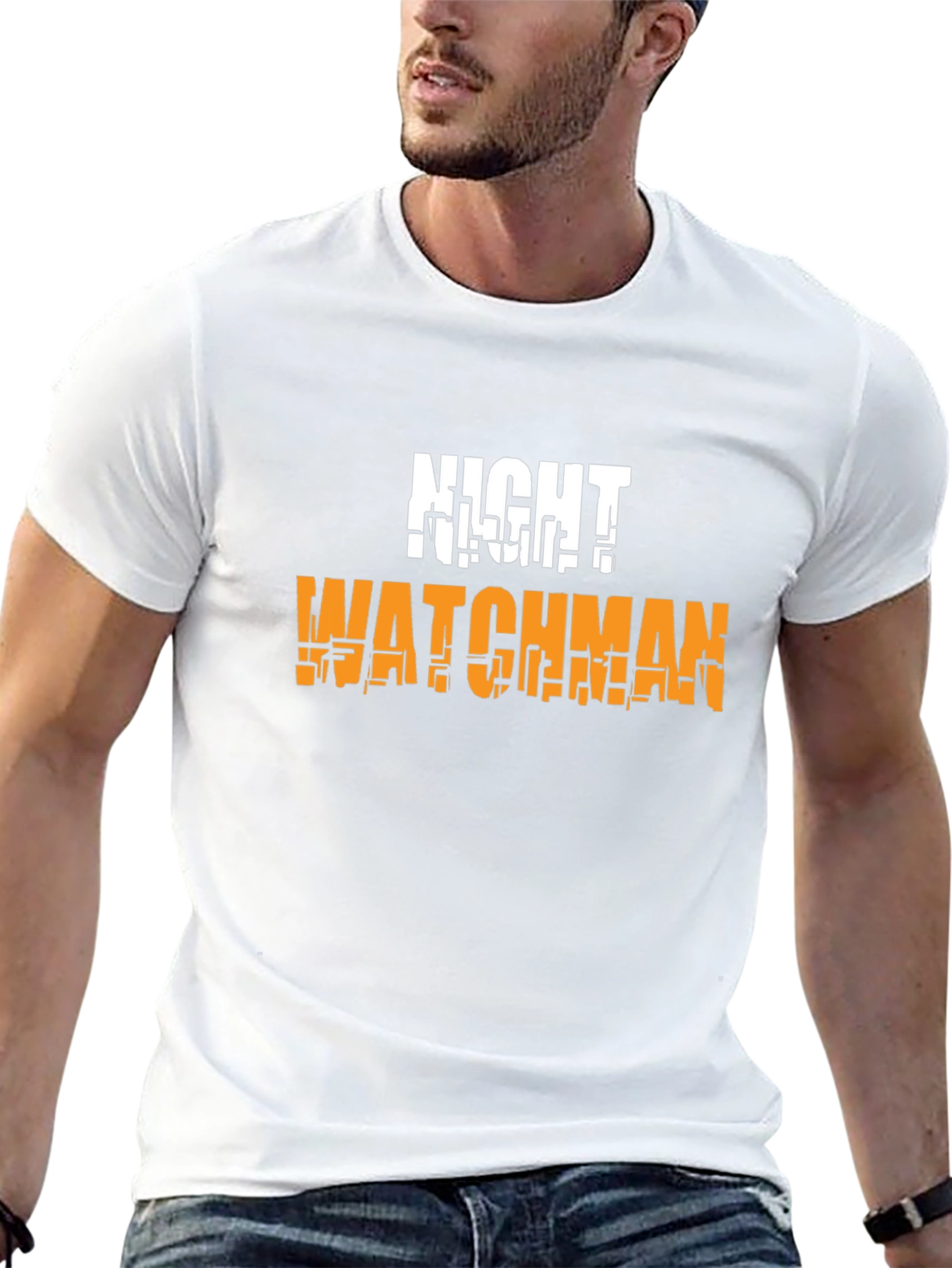 Black Night Watchman Graphic T-Shirt - Black Tee view 13