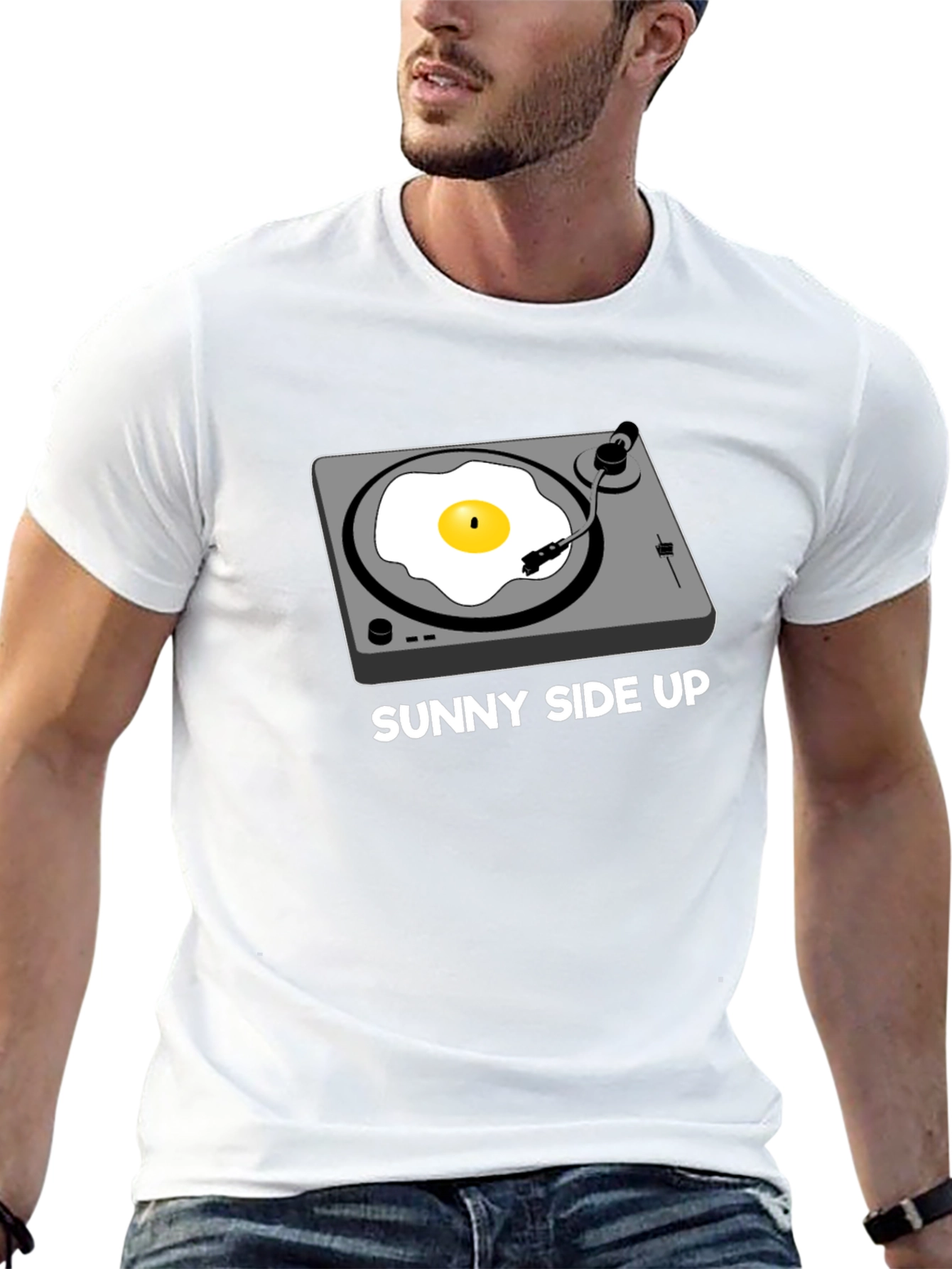 Black Sunny Side Up Turntable Graphic Tee view 13