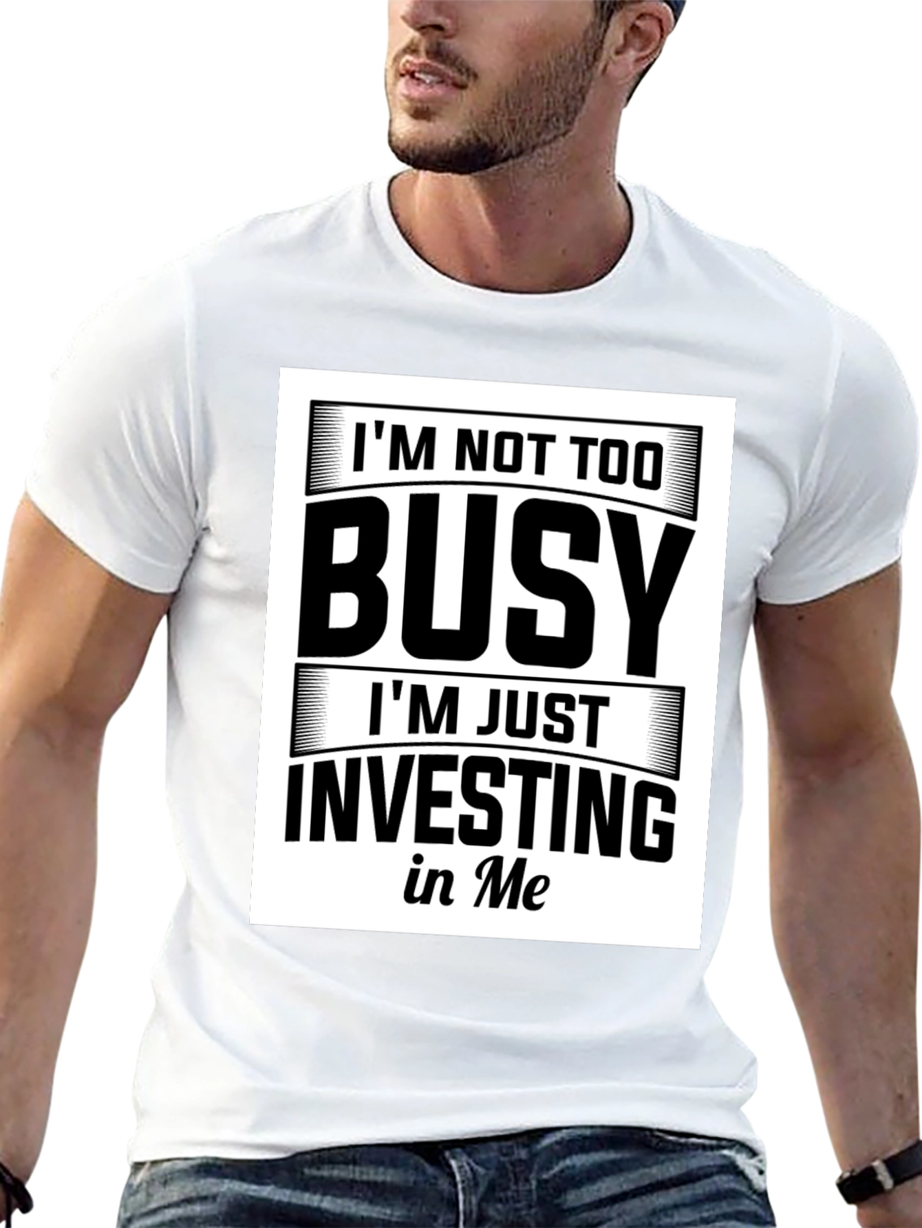 Black I'm Not Too Busy Investing in Me Black T-Shirt view 13