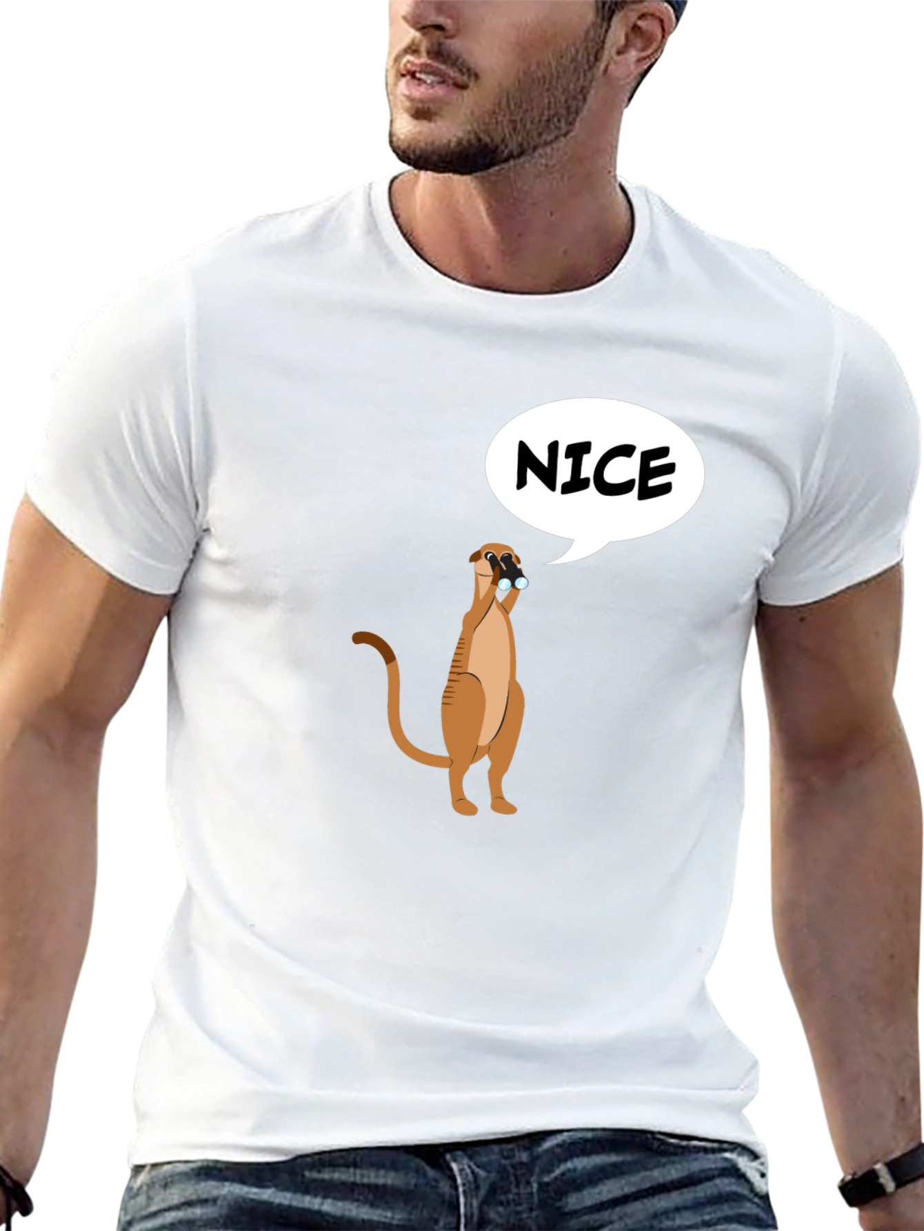 Black Funny Meerkat Nice T-Shirt - Unisex view 13