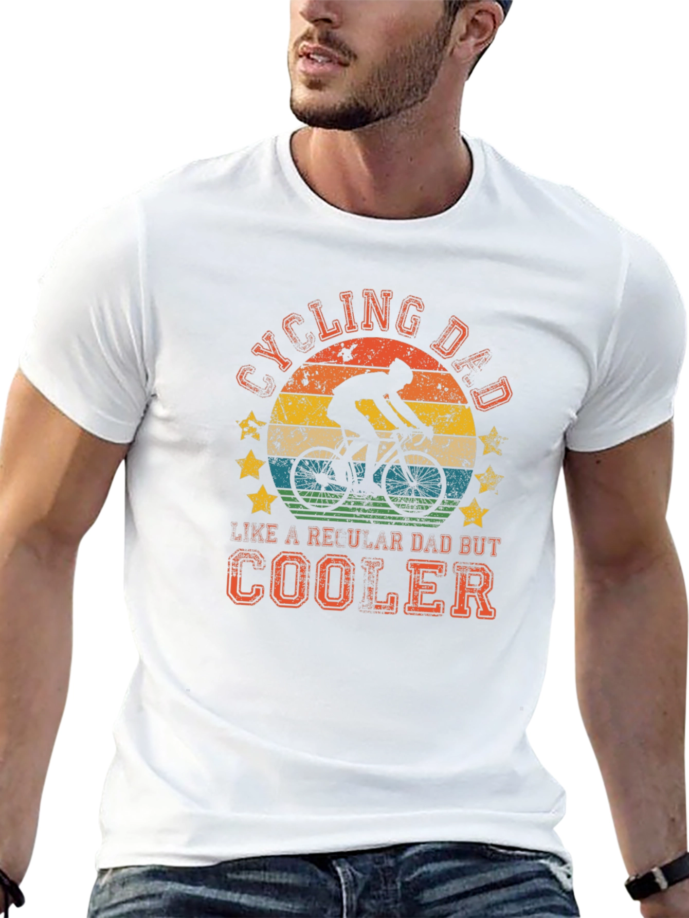 Black Cycling Dad T-Shirt: Cooler Than a Regular Dad view 13