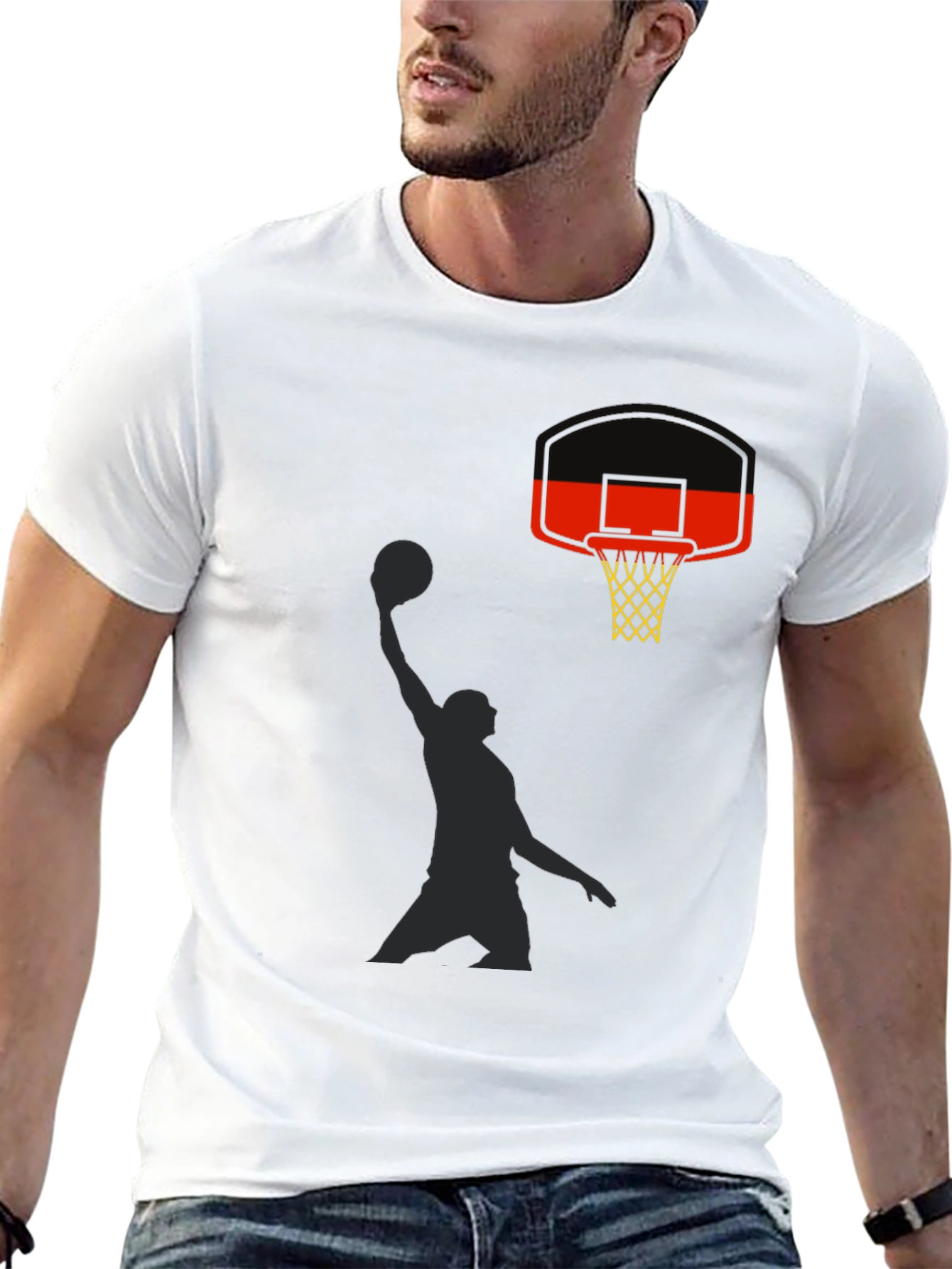 Black Slam Dunk Graphic Tee - Black Cotton Casual Shirt view 13