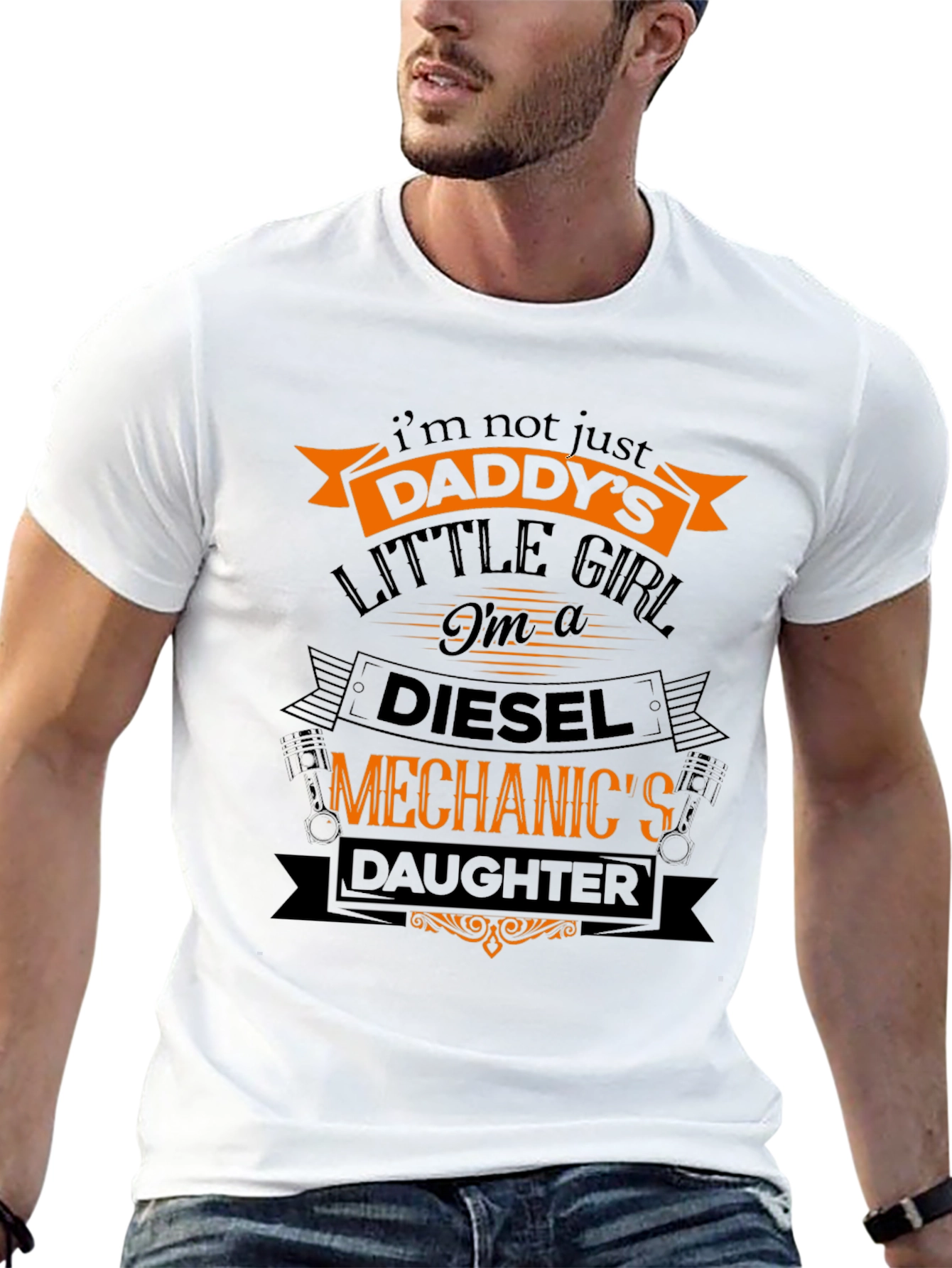 Black Daddy's Diesel Mechanic's Daughter Graphic Tee view 13