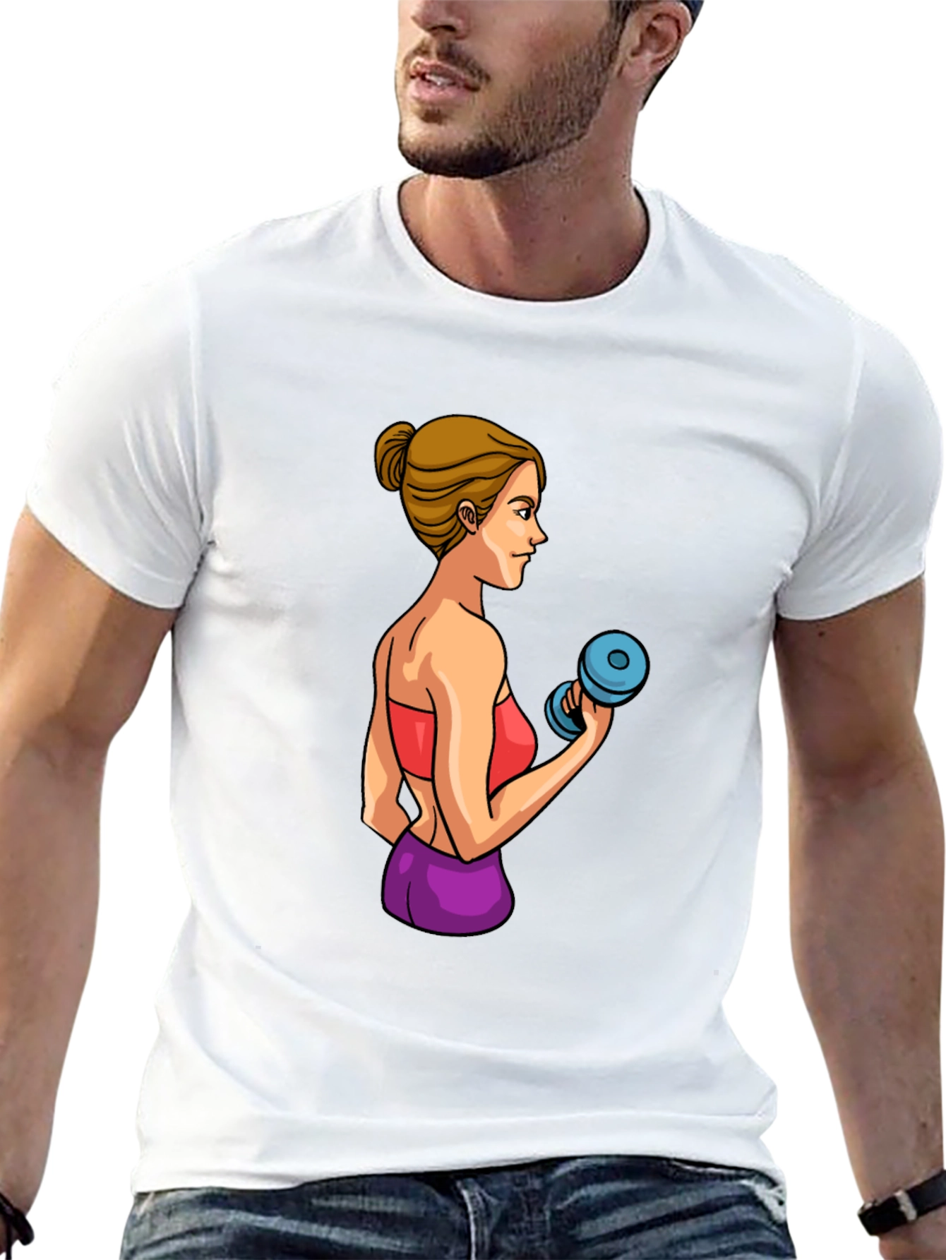 Black Workout Woman Graphic T-Shirt view 13