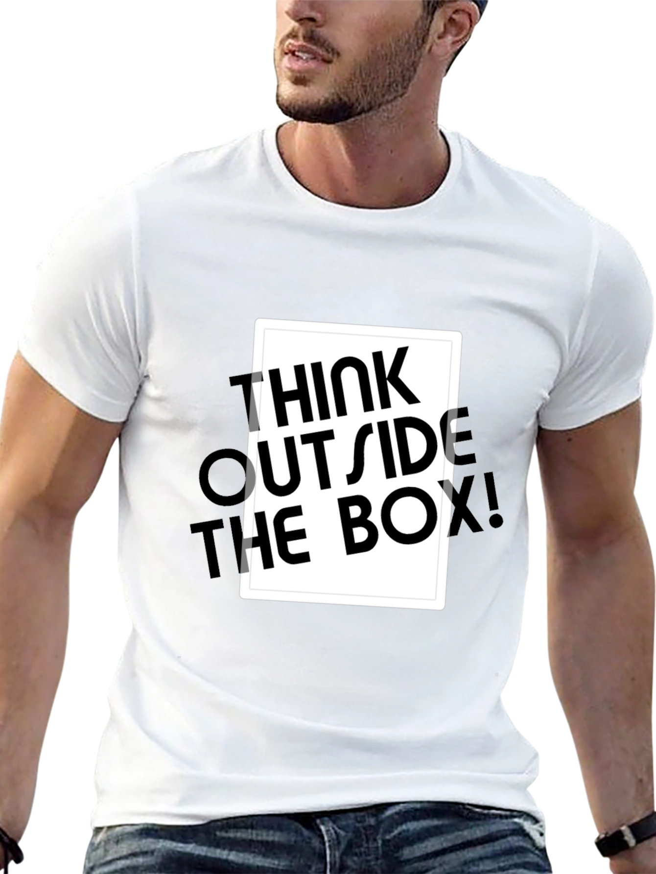 Black Think Outside the Box Graphic Tee - Black view 13