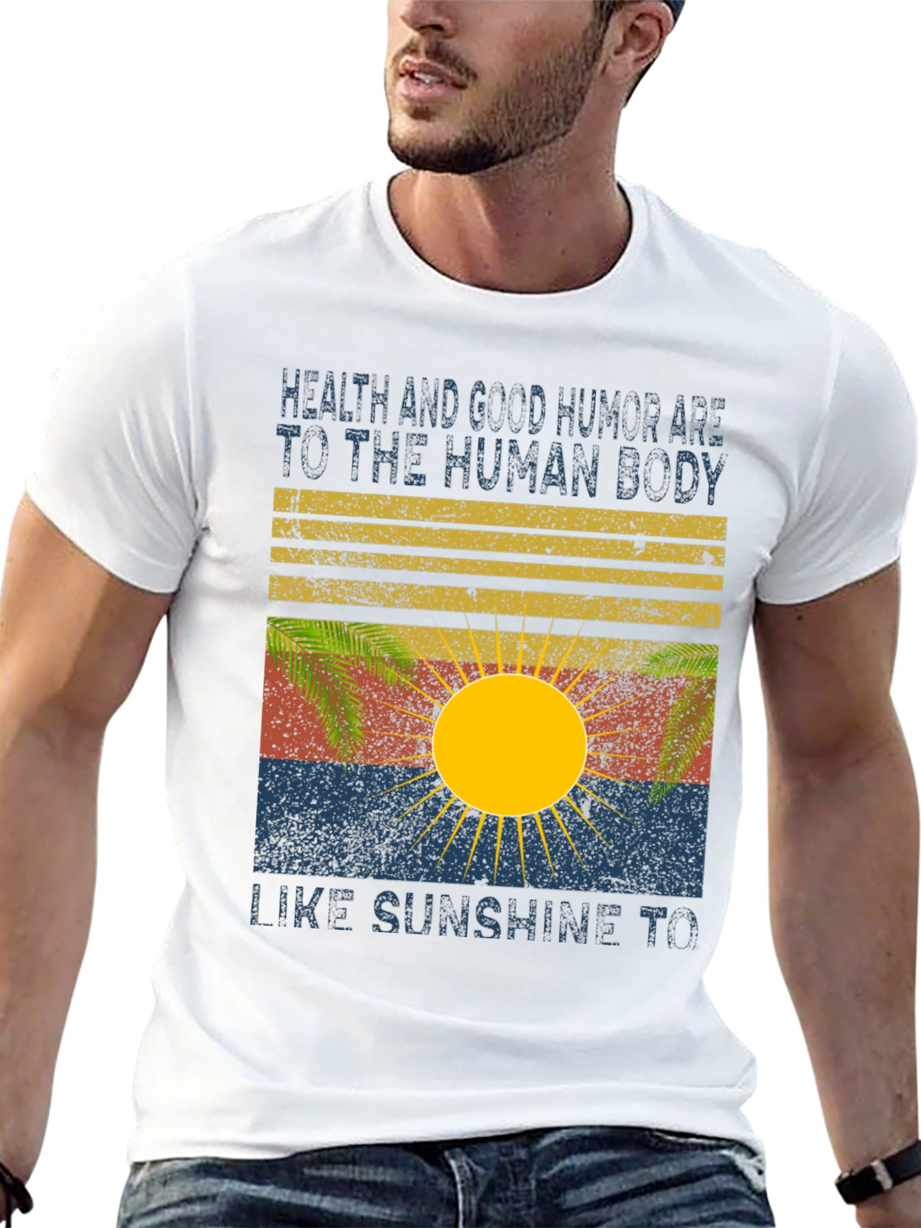 Black Health & Humor Sun Graphic Tee - Black view 13