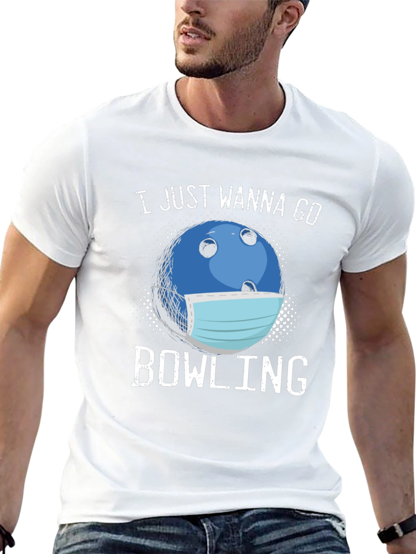 Black Bowling Mask Graphic Tee view 13