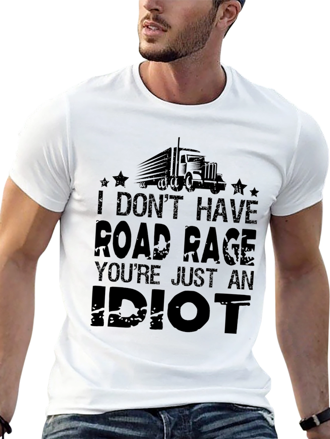Black Road Rage Idiot T-Shirt view 13