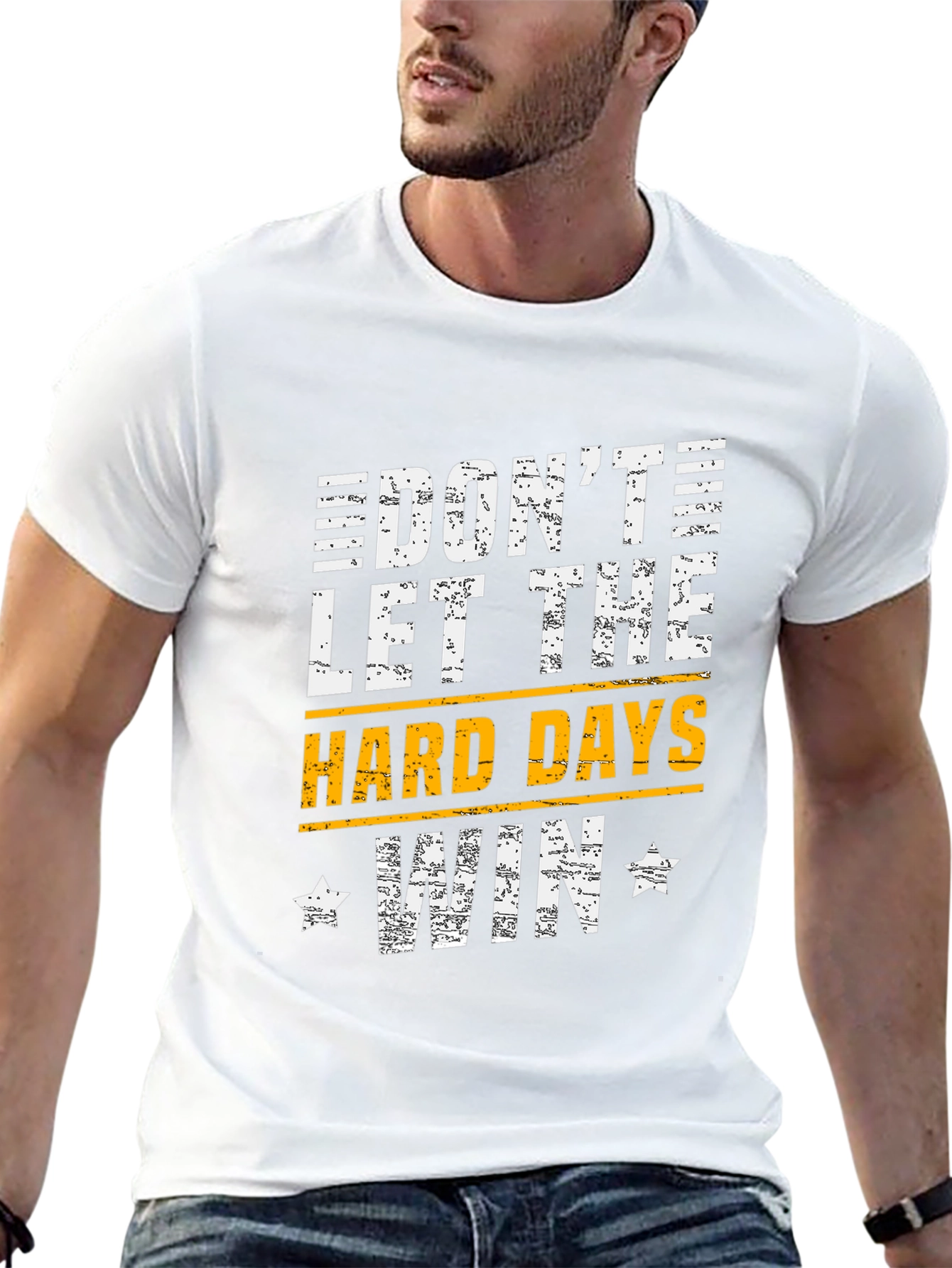 Black Motivational Graphic T-Shirt - Don't Let the Hard Days Win view 13