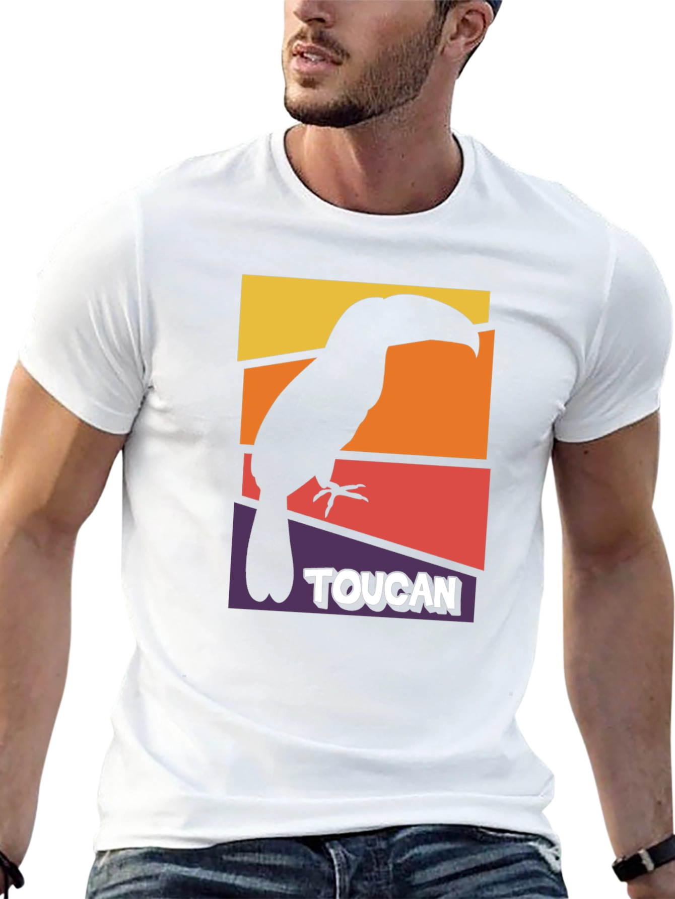 Black Toucan Graphic T-Shirt - Retro Style Bird Tee view 13