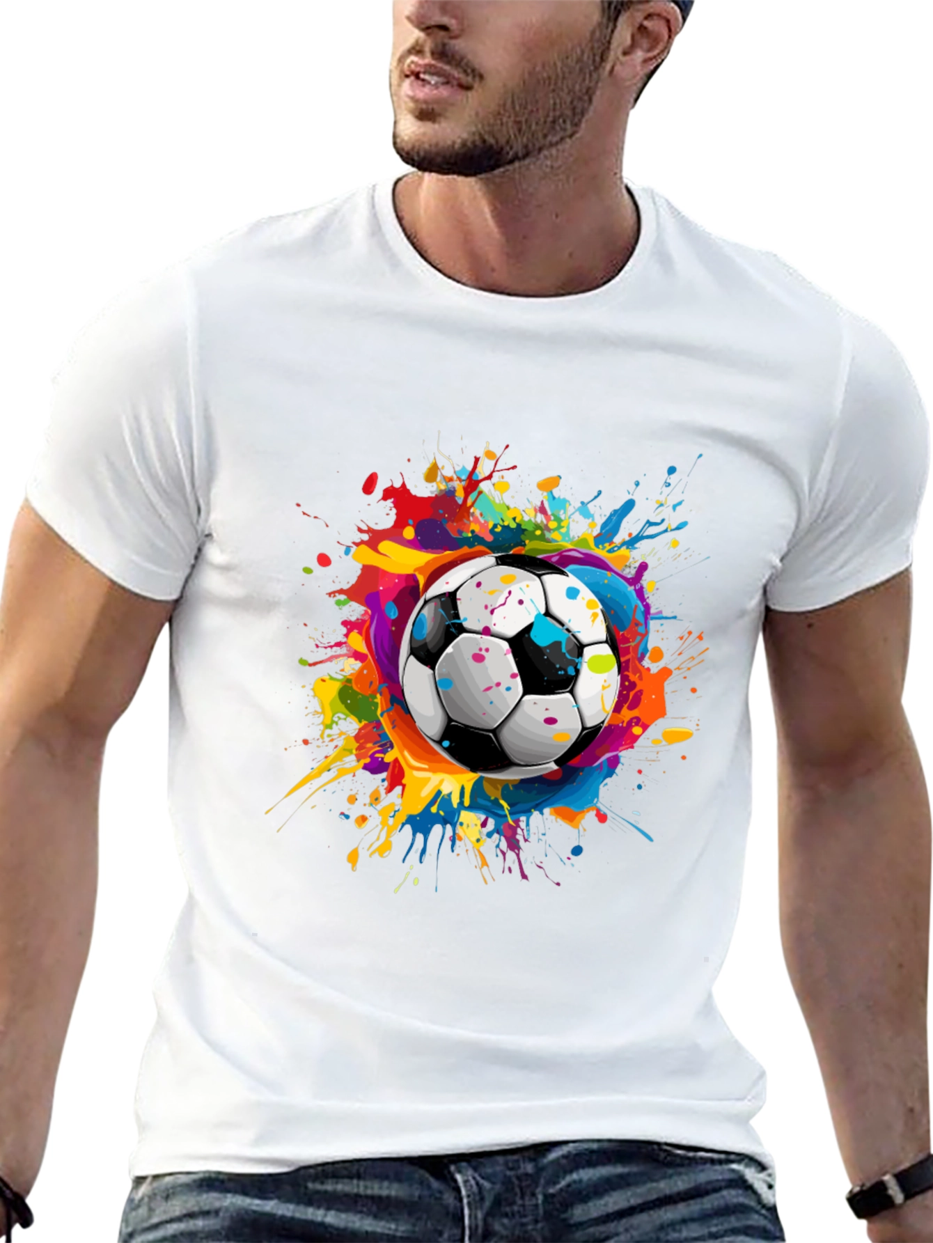 Black Soccer Splash Black T-Shirt view 13
