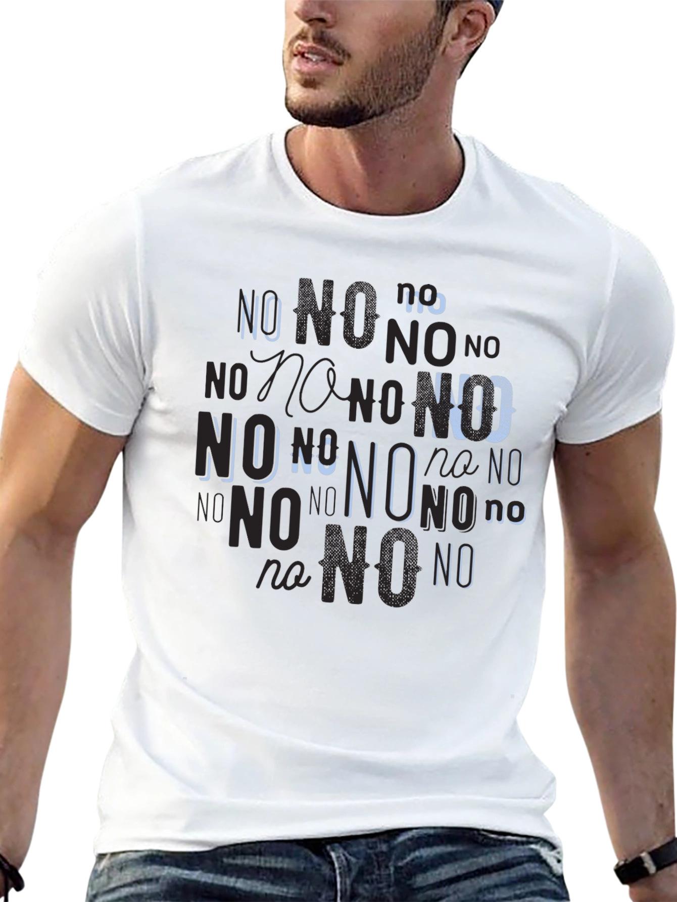 Black Statement Tee: No Graphic Print Black T-Shirt view 13