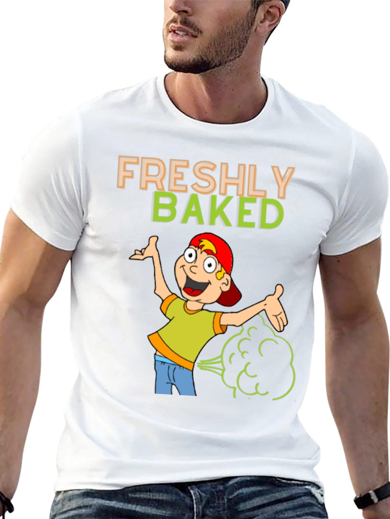 Black Freshly Baked Graphic T-Shirt Funny Cartoon view 13