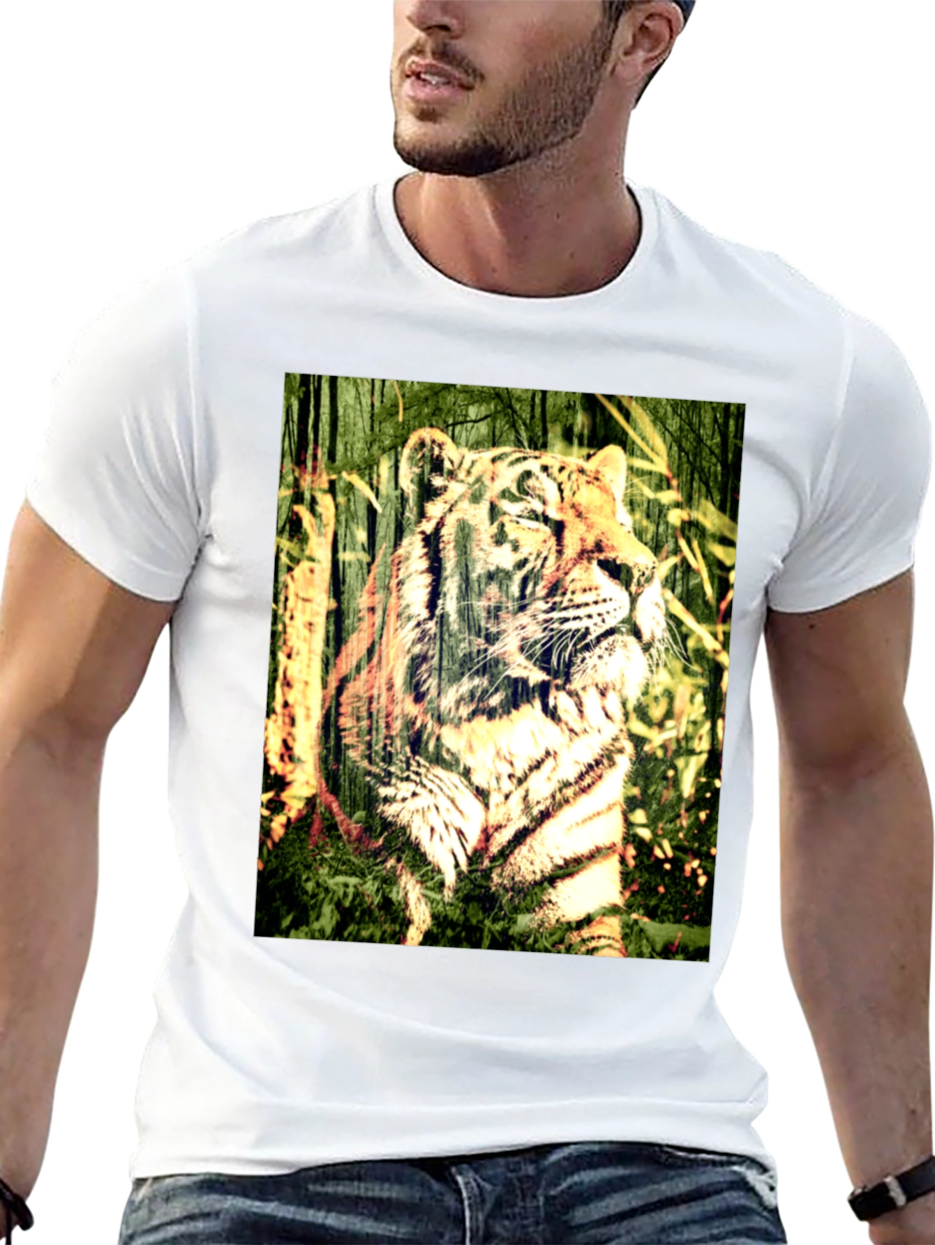 Black Tiger Graphic Black T-Shirt view 13