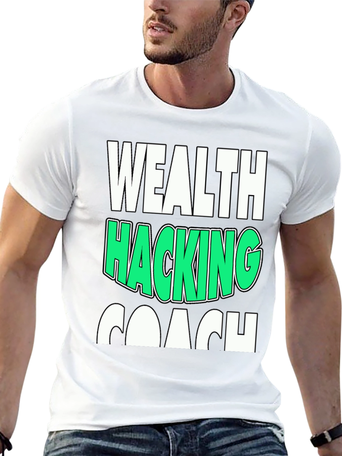Black Wealth Hacking Coach Graphic Tee view 13