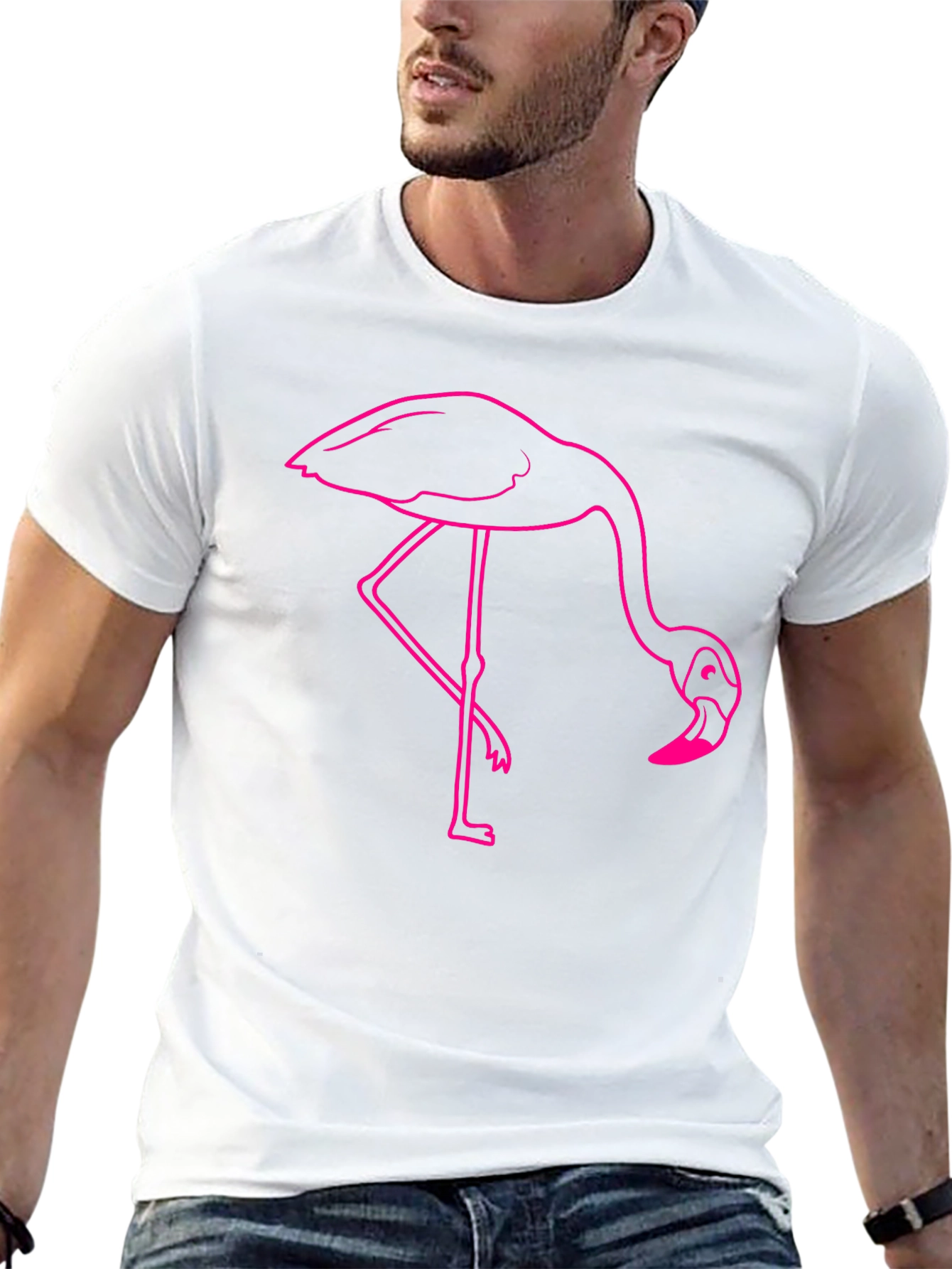 Black Flamingo Graphic Tee - Casual Black T-Shirt view 13