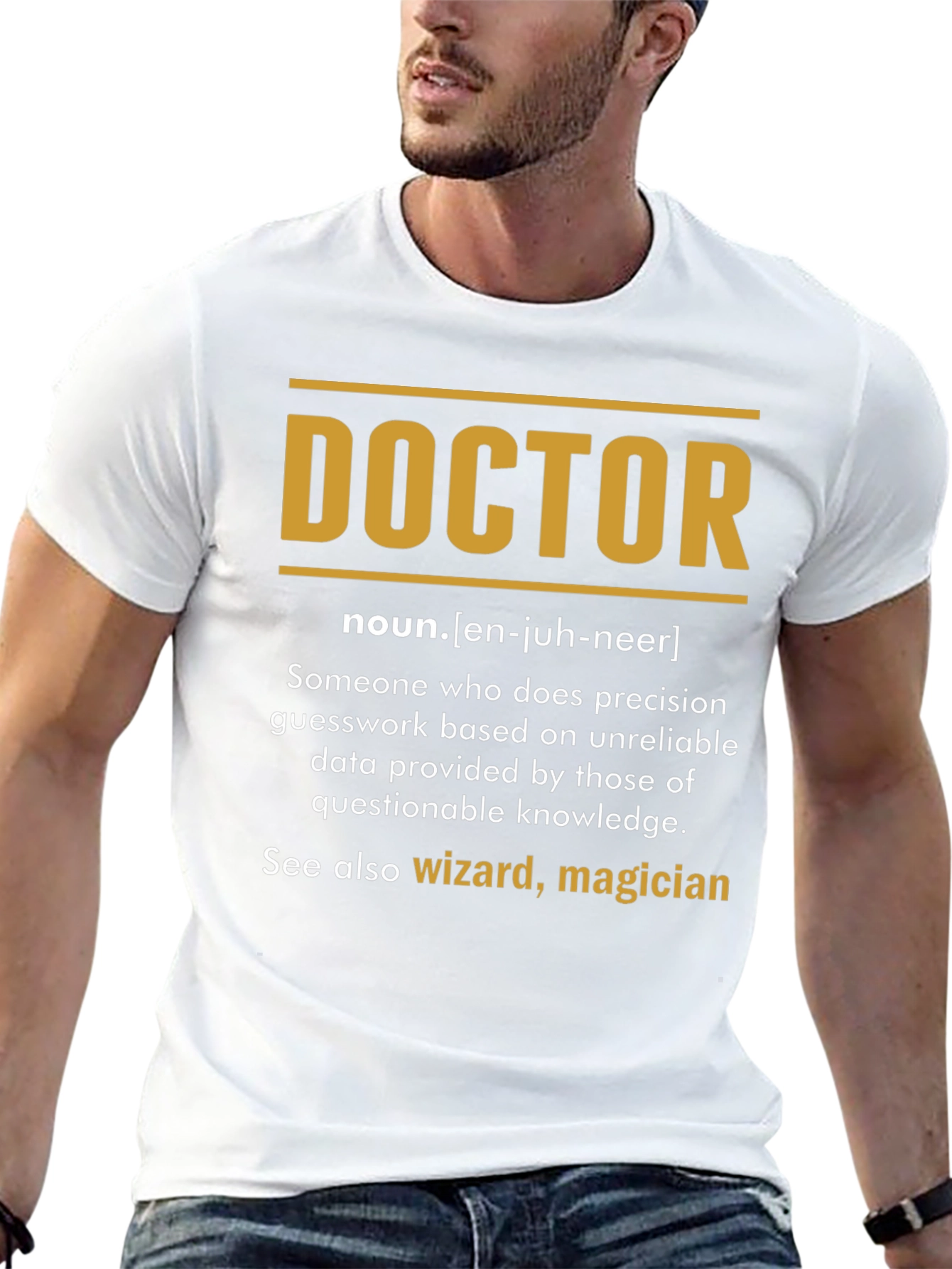 Black Doctor Definition T-Shirt - Funny Medical Profession Tee view 13