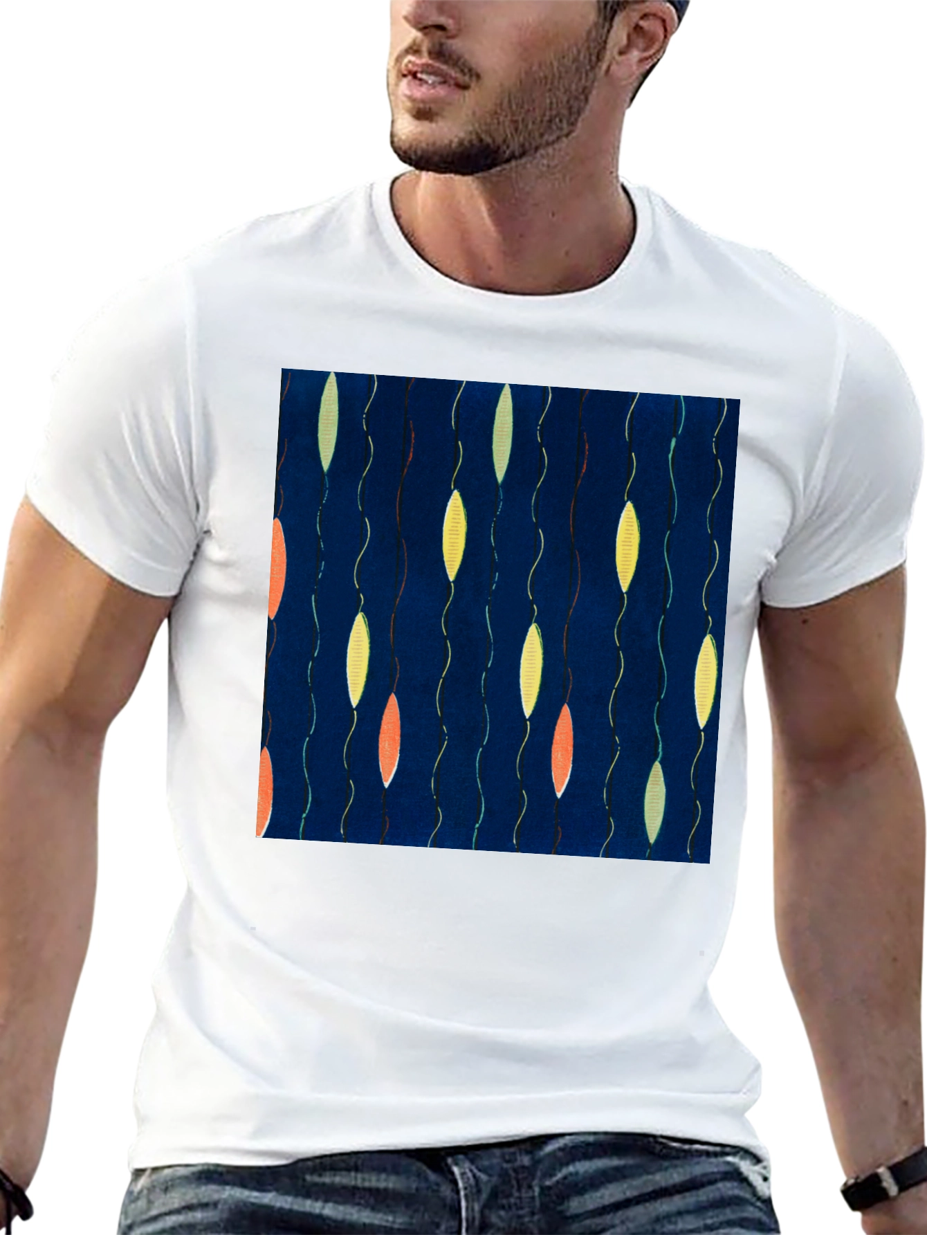 Black Abstract Pattern T-Shirt - Unique Graphic Tee view 13