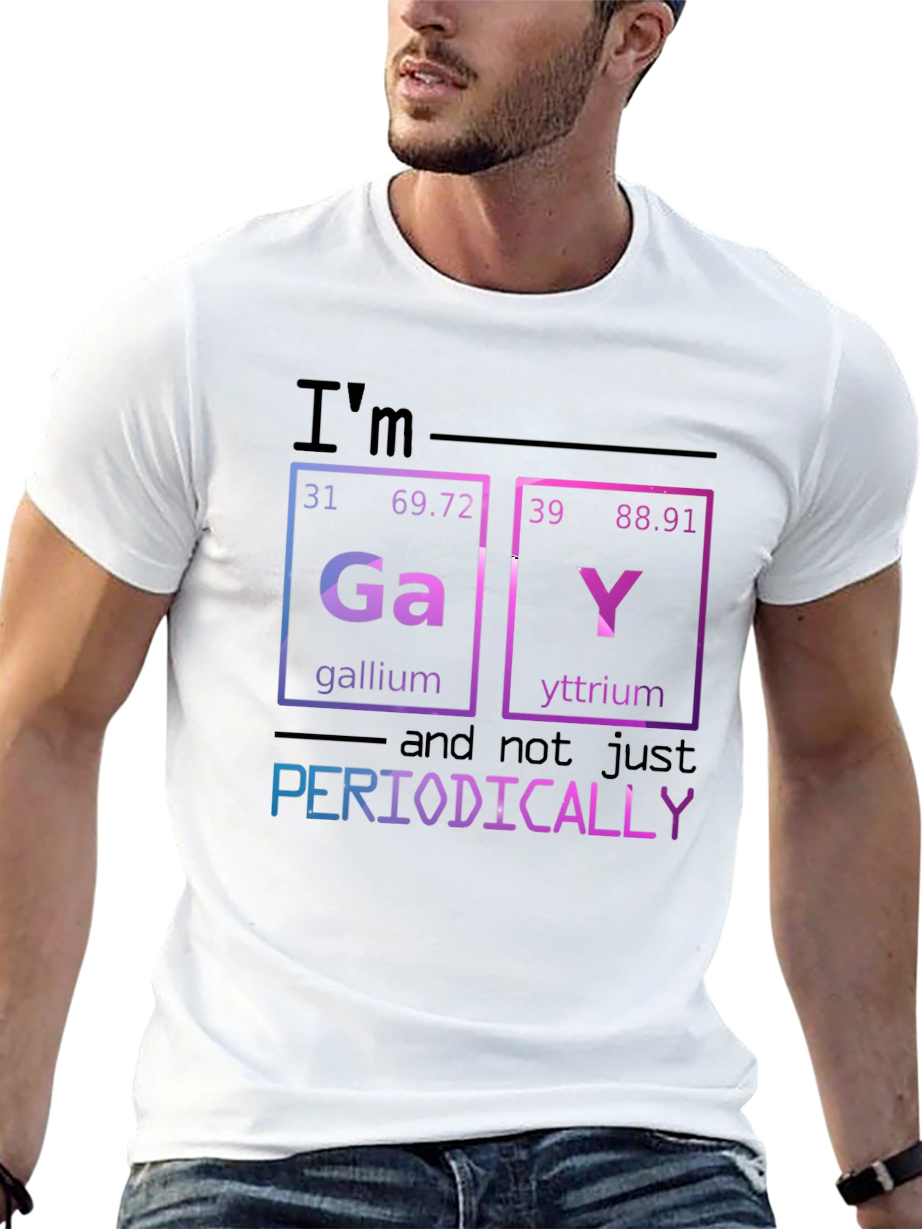 Black I'm Gay Periodically T-Shirt view 13