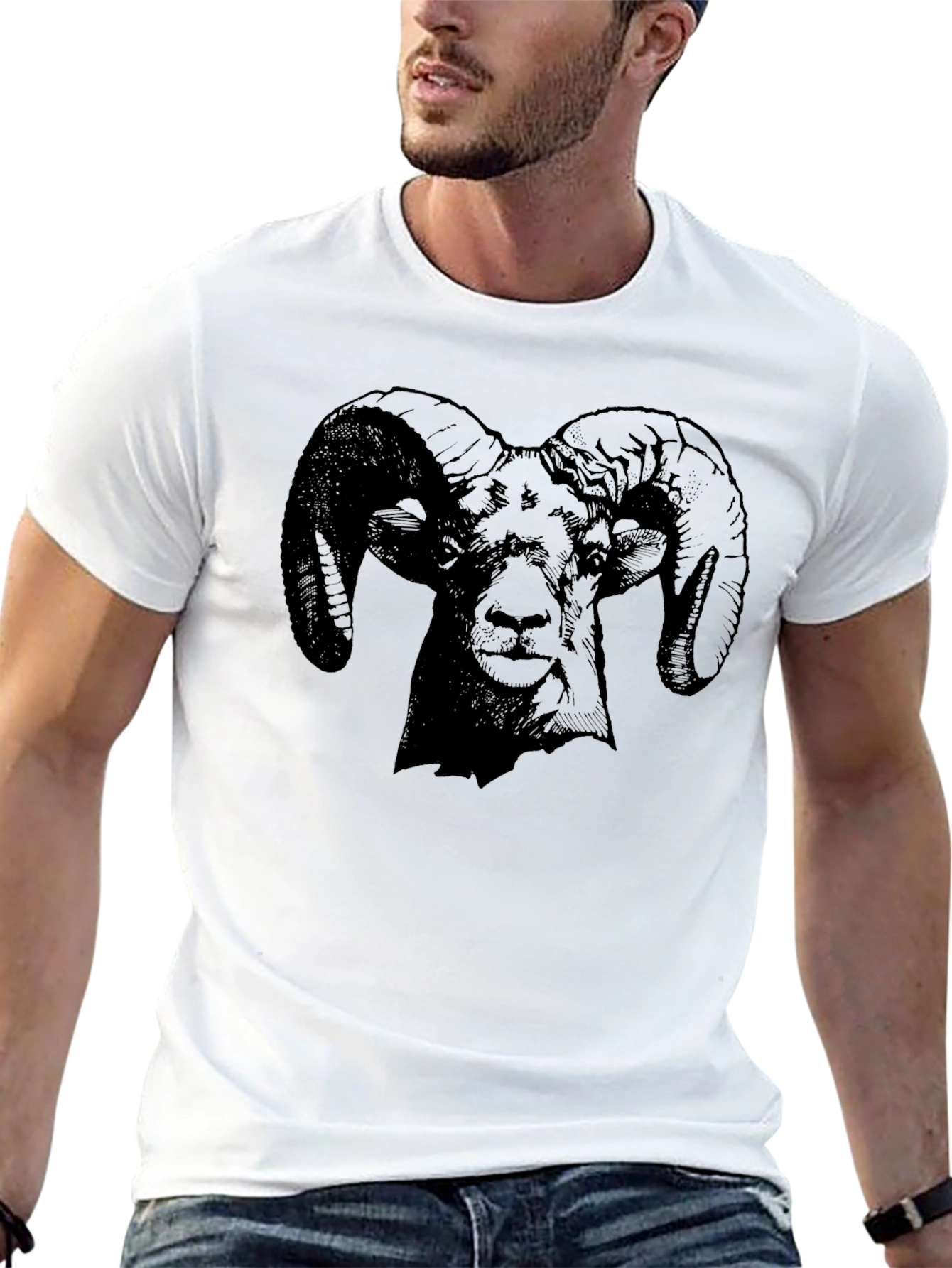 Black Ram Graphic Print Black T-Shirt view 13