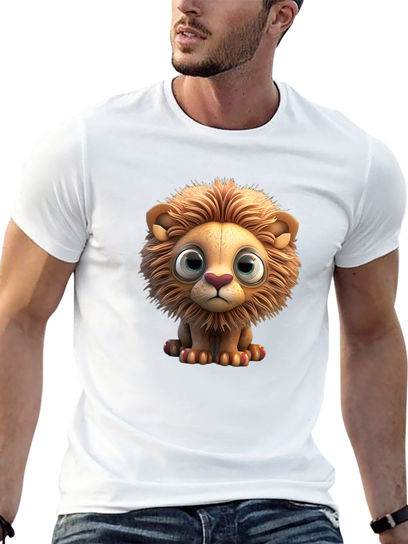 Black Cute Lion Graphic T-Shirt view 13
