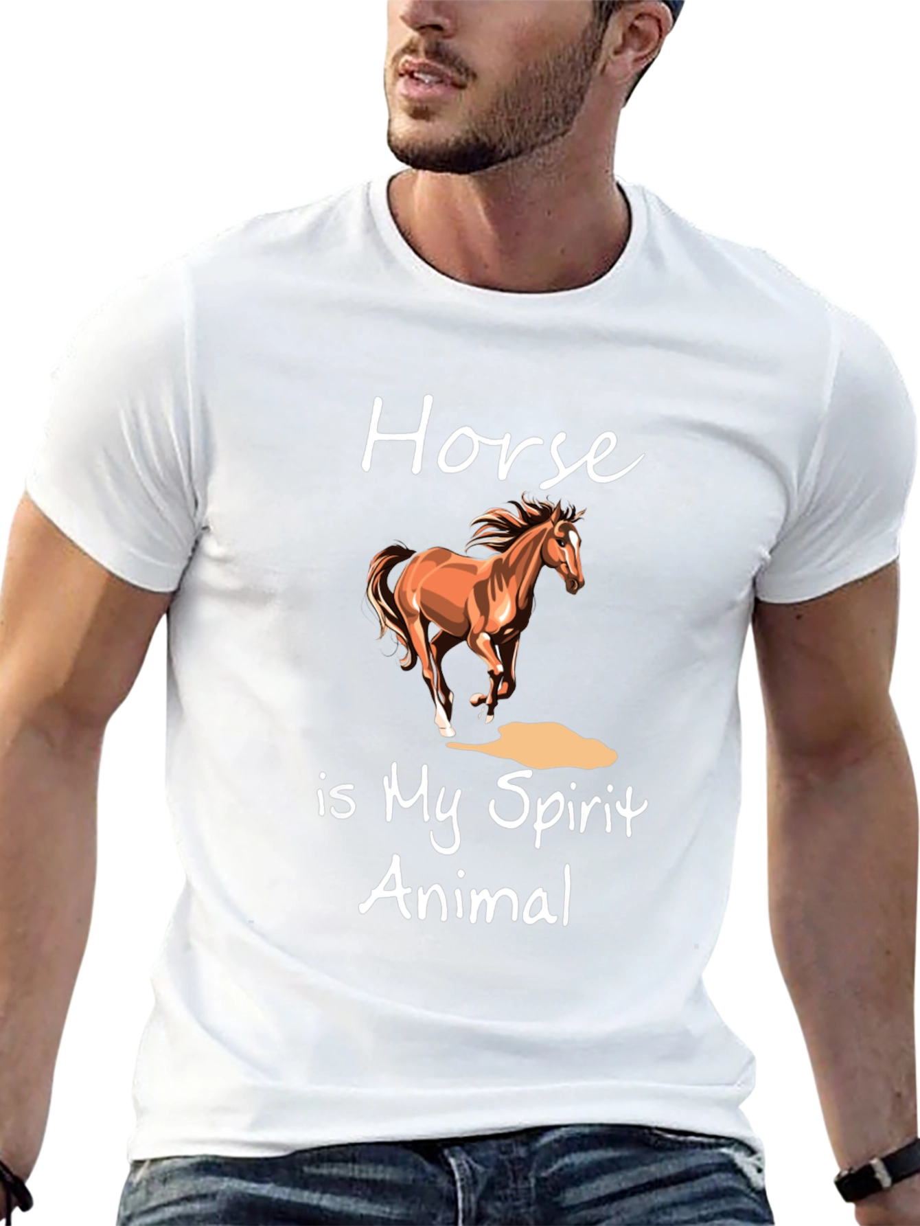 Black Horse Spirit Animal Graphic T-Shirt view 13