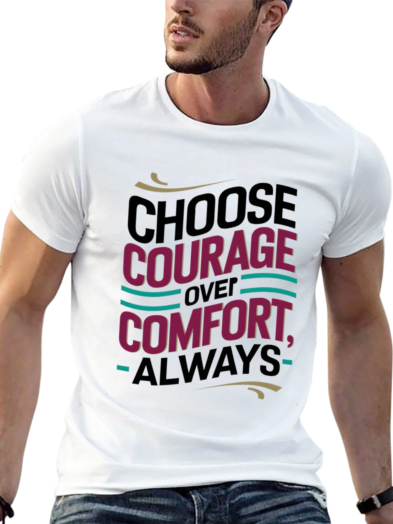 Black Choose Courage T-Shirt - Motivational Tee view 13