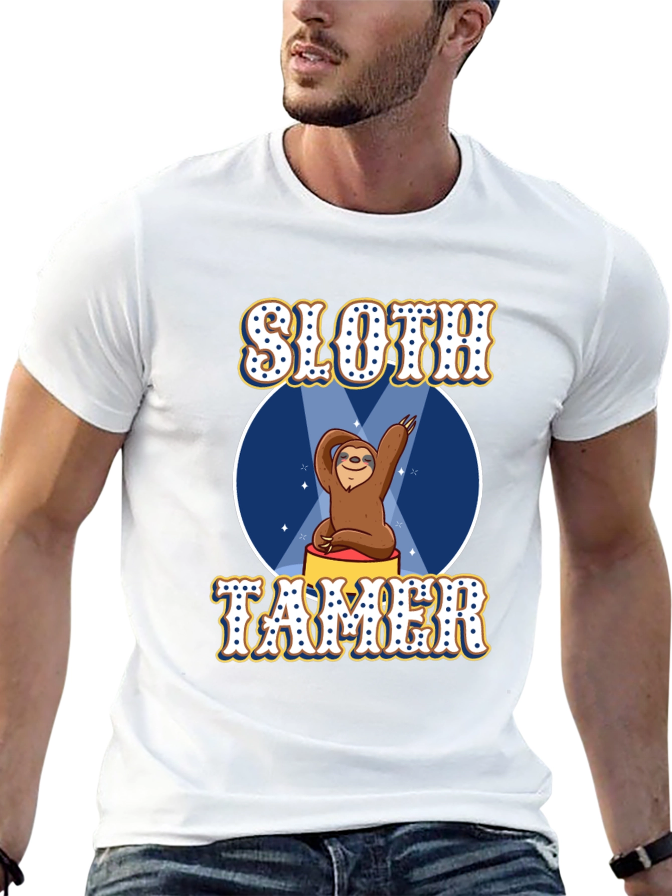 Black Sloth Tamer Graphic Tee - Funny Animal Lover T-Shirt view 13
