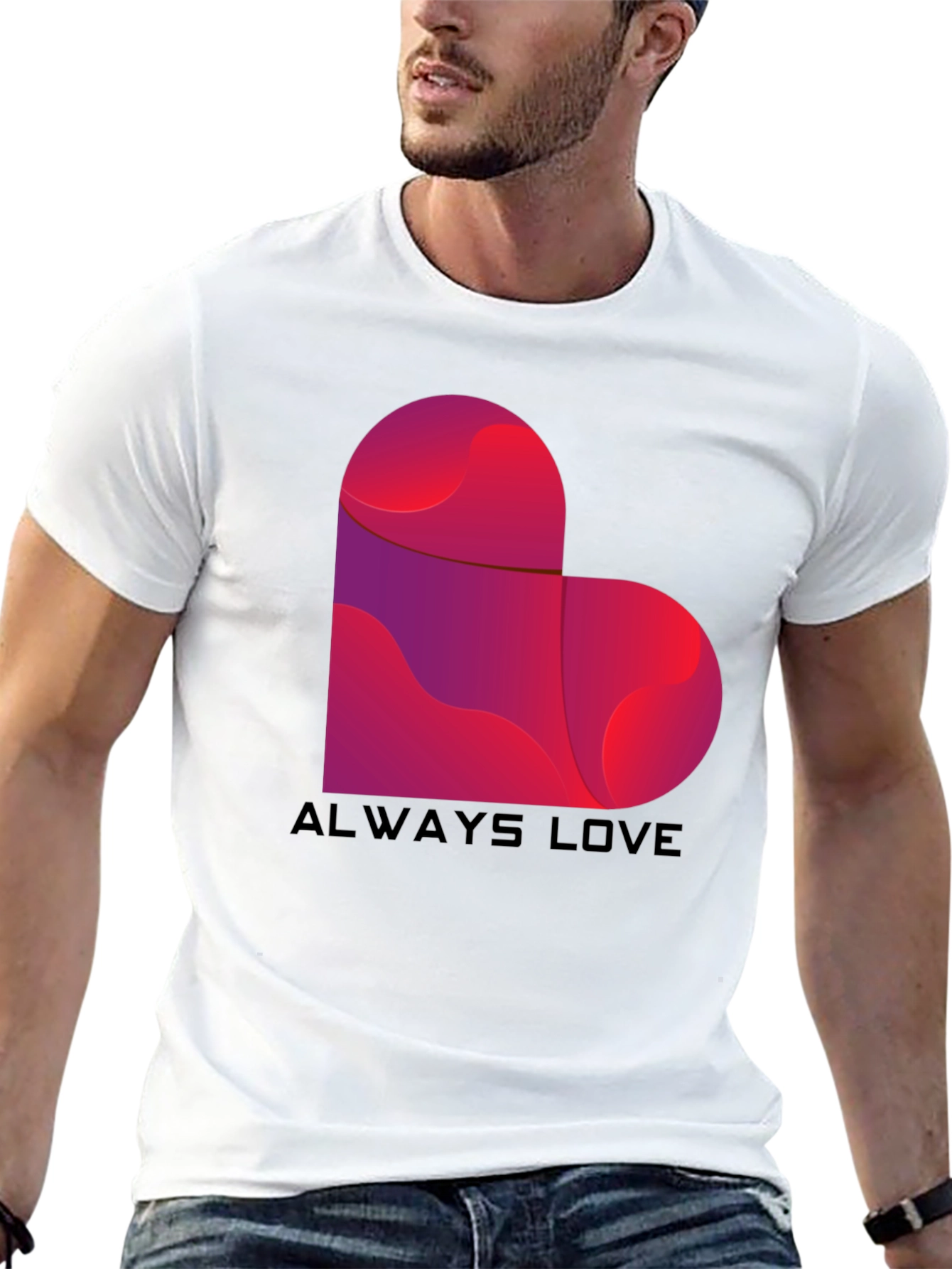 Black Always Love Heart Graphic Tee - Black view 13