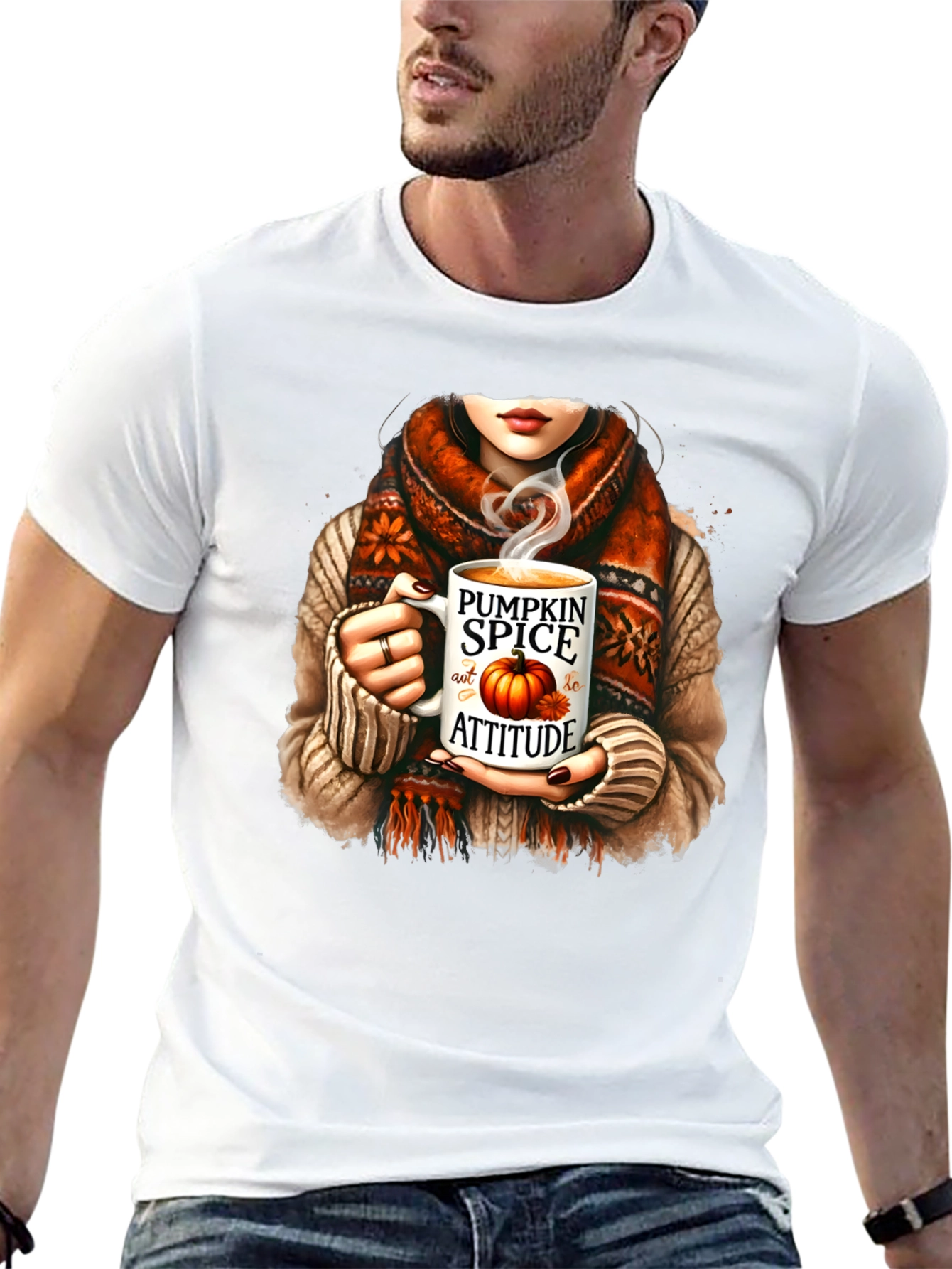 Black Pumpkin Spice Attitude T-Shirt Fall Graphic Tee view 13