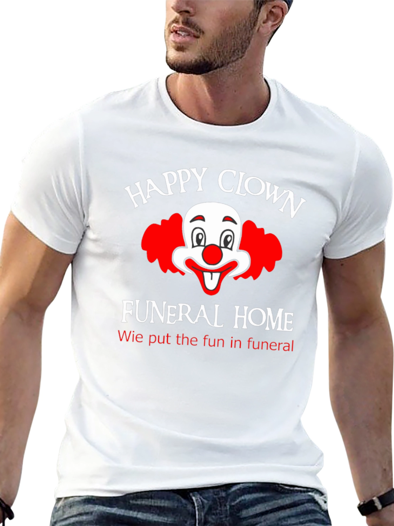Black Happy Clown Funeral Home T-Shirt view 13